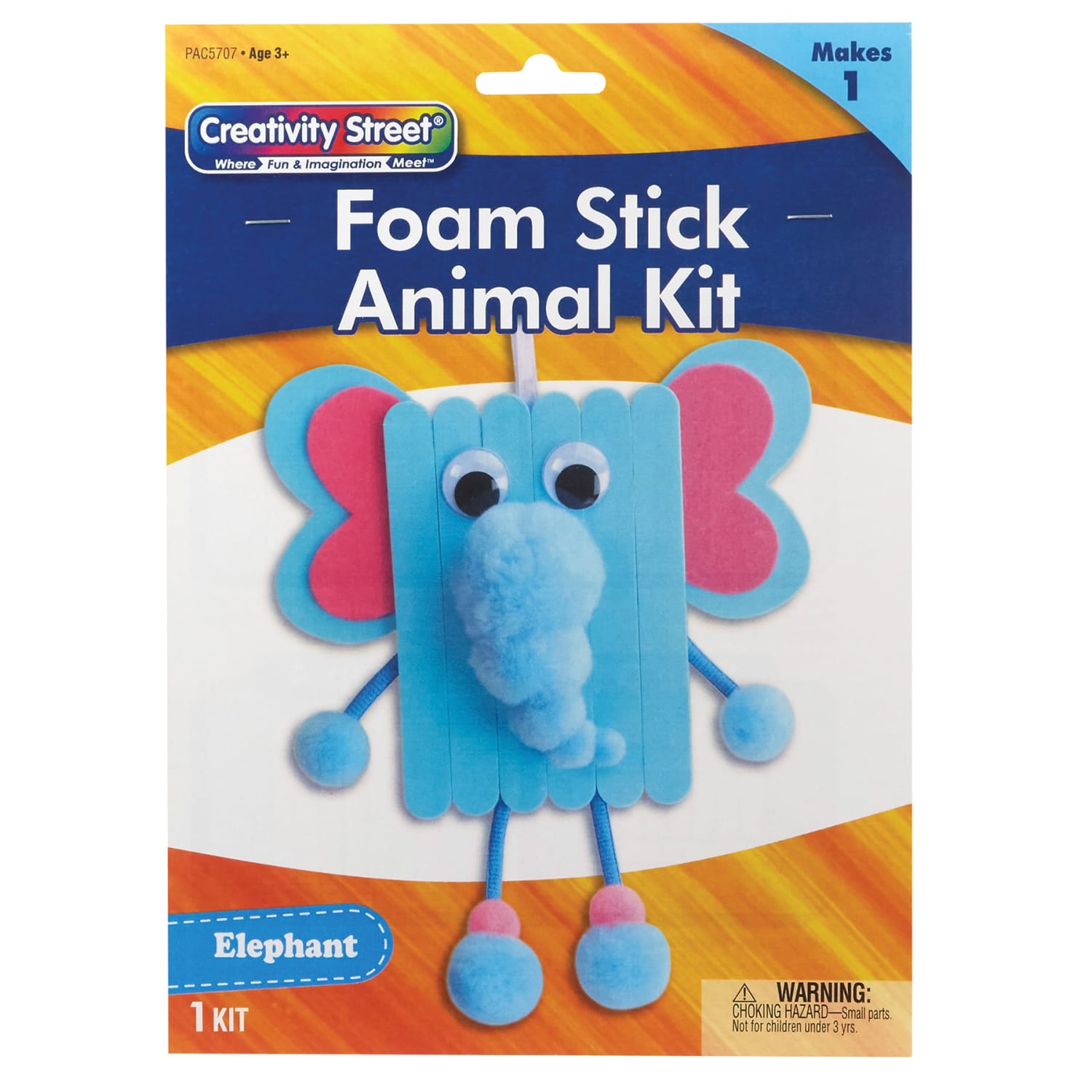 Creativity Street Foam Stick Animal Kits, 11in x 7-3/4in x 1-1/4in, Elephant, Set Of 6 Kits - Image 3