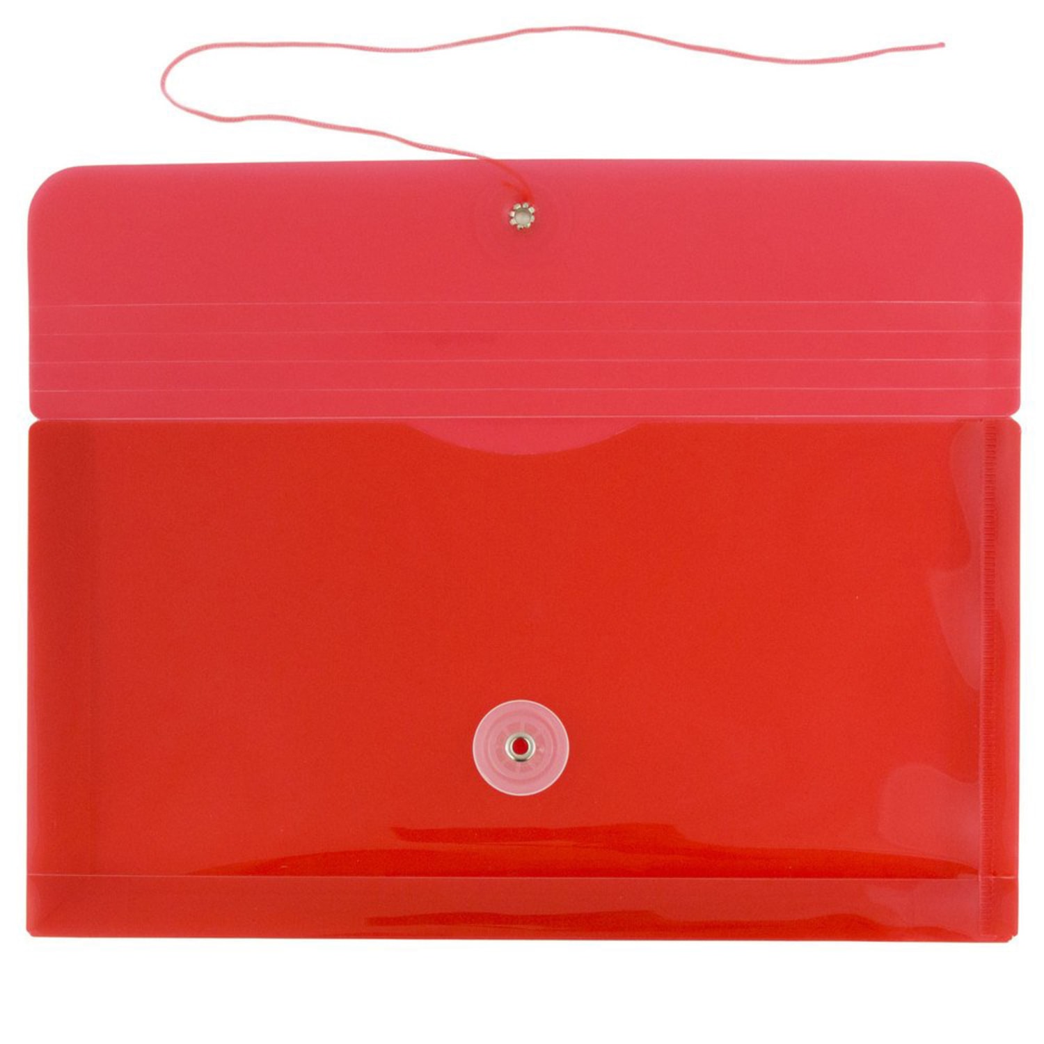 JAM Paper Booklet Plastic Envelopes, #10, Button & String Closure, Pink, Pack Of 12 - Image 3
