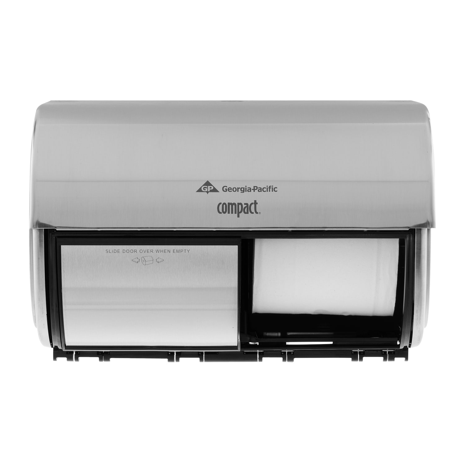 Compact Side-By-Side Double-Roll Bathroom Tissue Dispenser, Stainless Steel - Image 3
