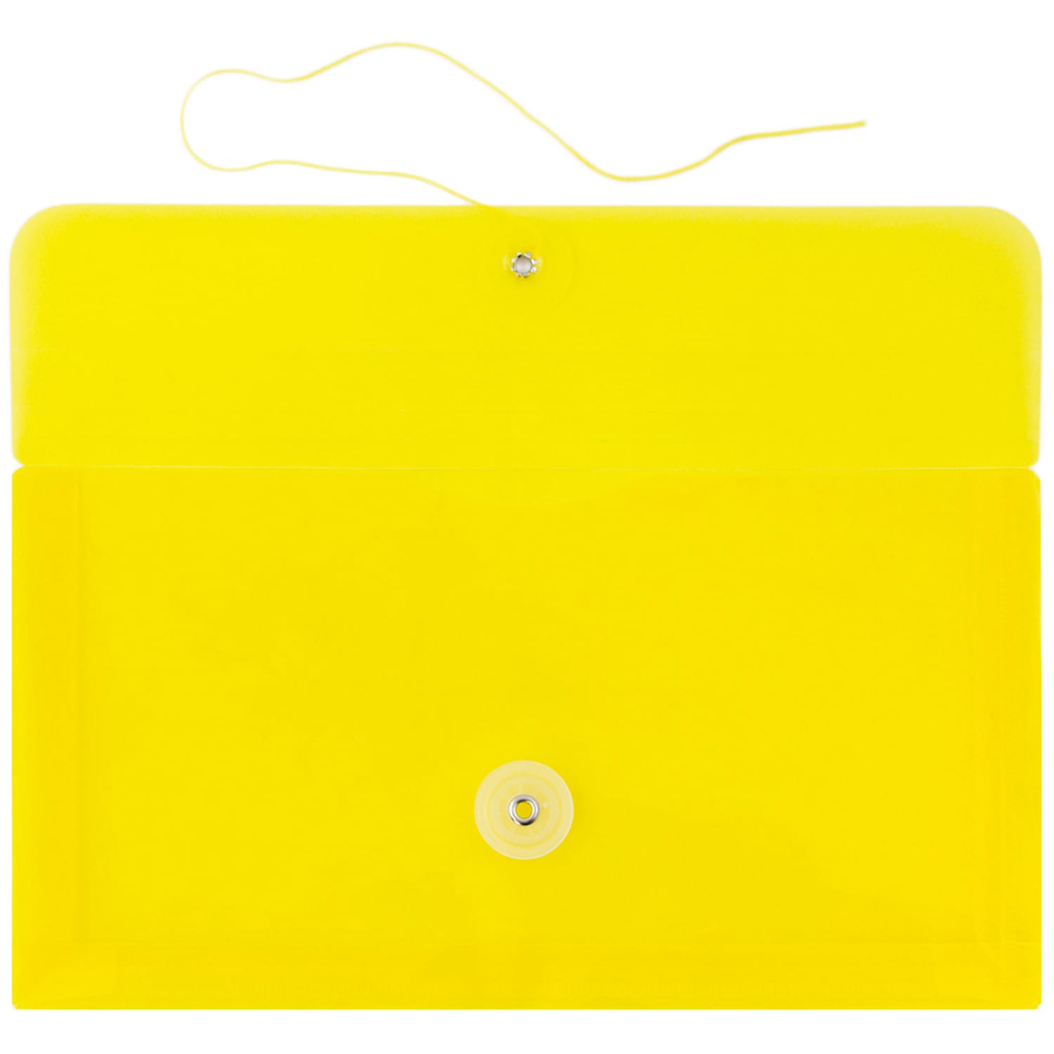 JAM Paper Booklet Plastic Envelopes, #10, Button & String Closure, Yellow, Pack Of 12 - Image 3