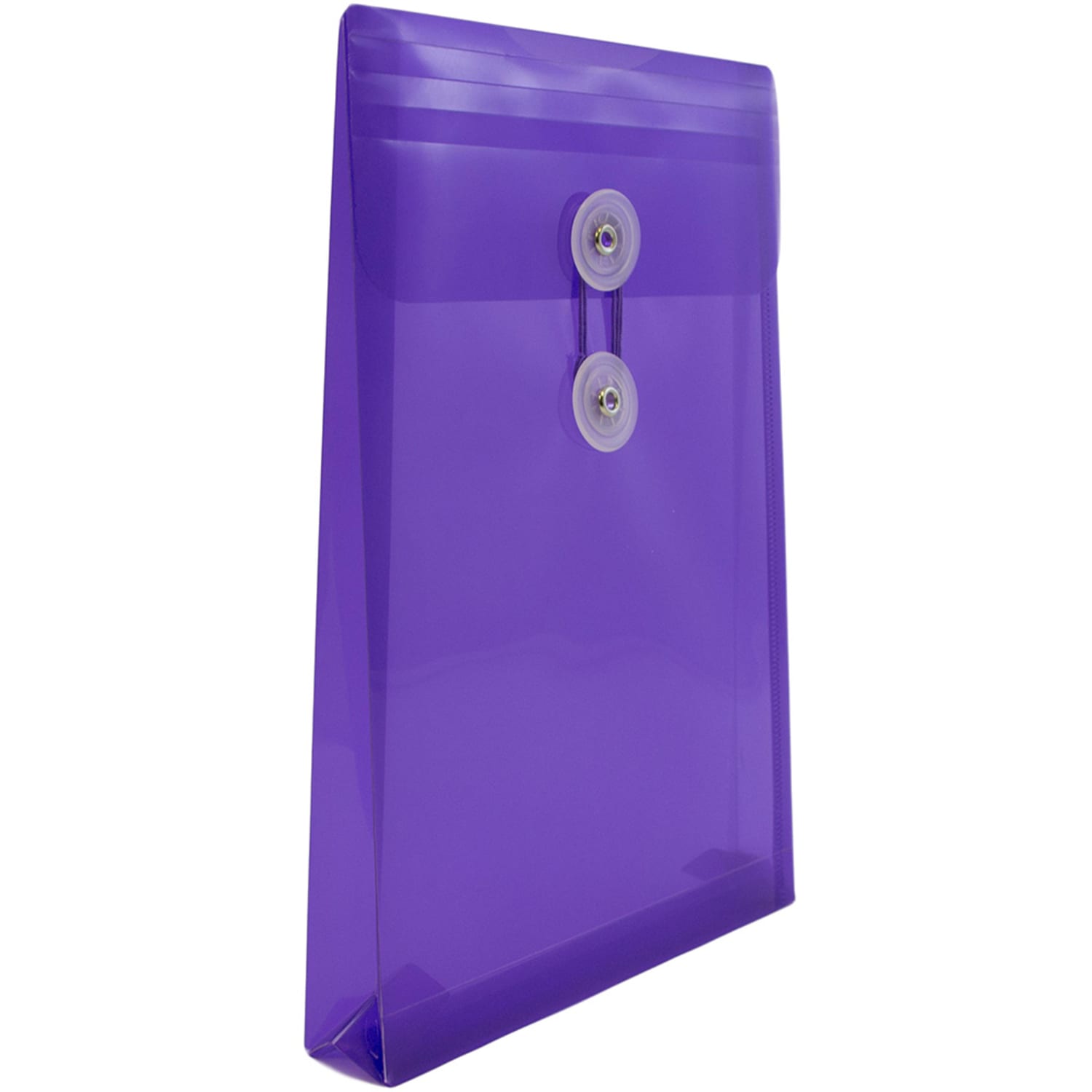 JAM Paper Open-End Plastic Envelopes, 6 1/4in x 9 1/4in, Button & String Closure, Purple, Pack Of 12 - Image 4
