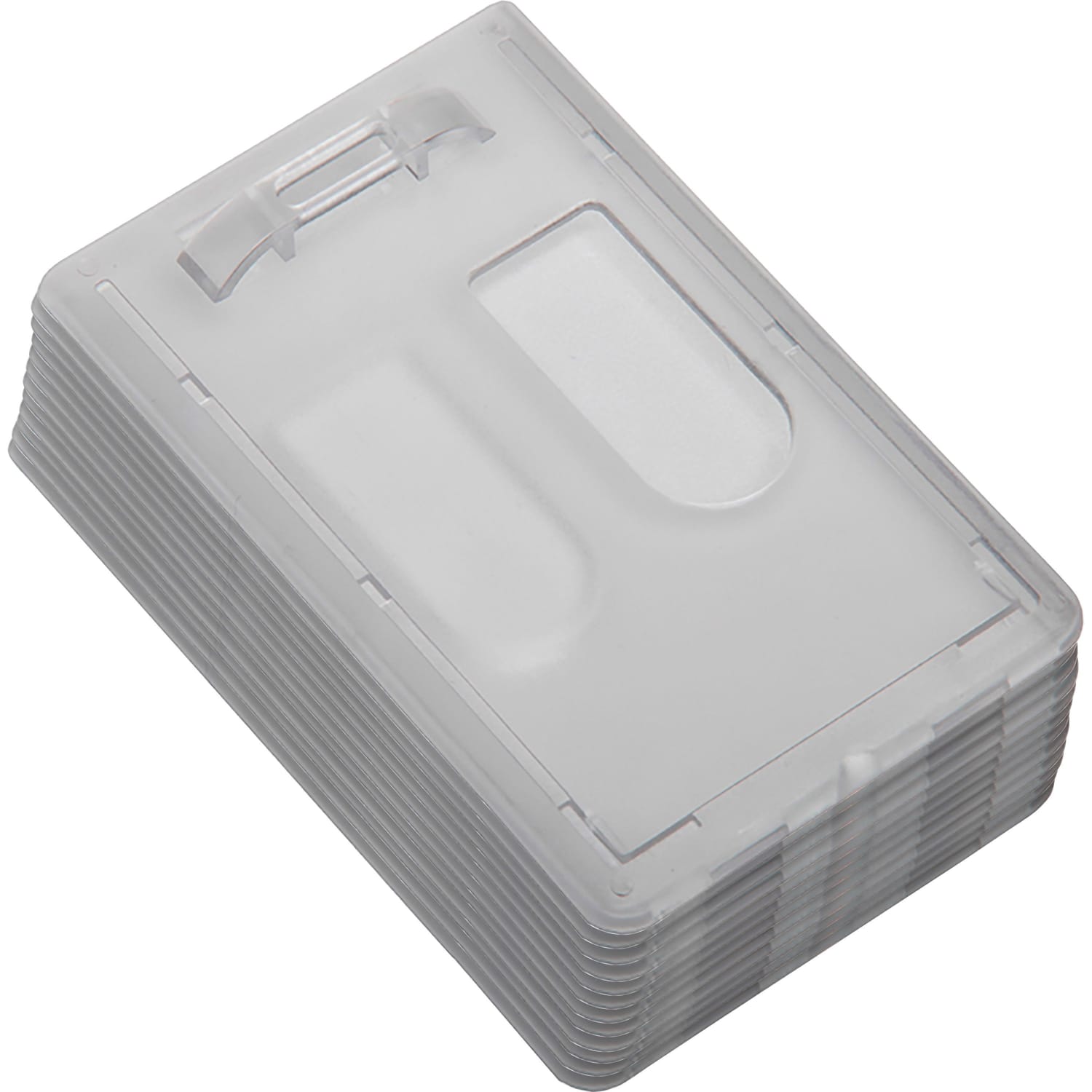 SKILCRAFT Dual-ID Card Holders, 2-1/4in x 3-7/16in, White, Pack Of 12 Holders