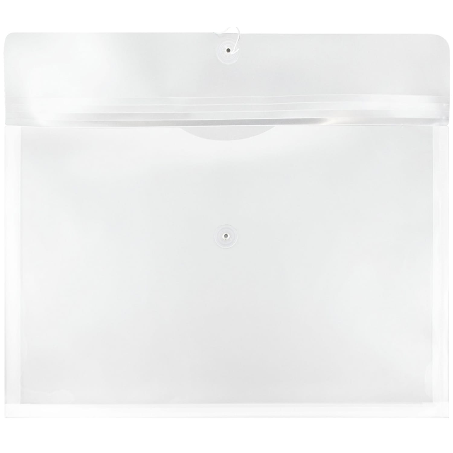 JAM Paper Plastic Booklet Envelopes, 12in x 18in, Button & String, Clear, Pack Of 12 - Image 4