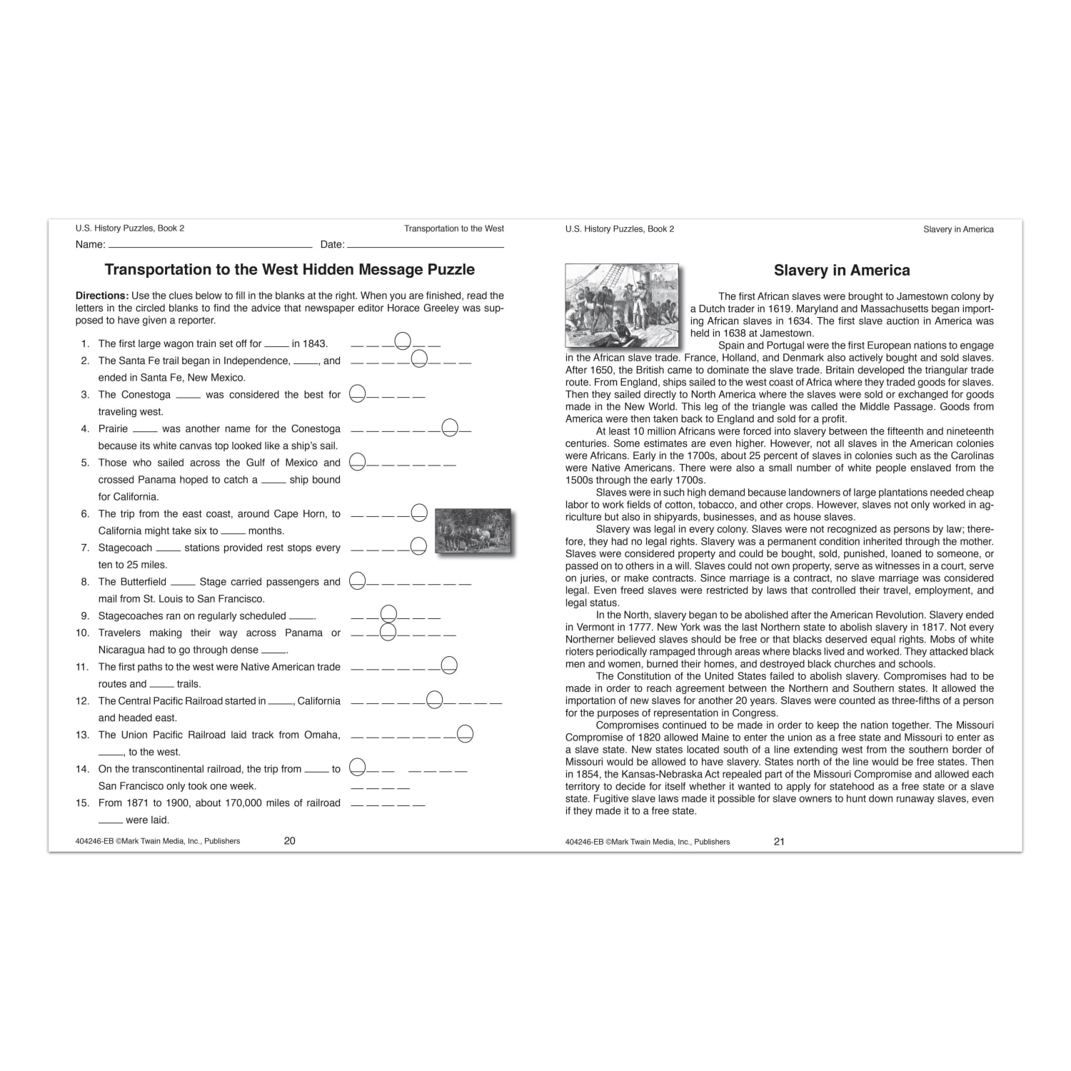 Mark Twain Media U.S. History Puzzles Book 2, Grades 5-8 - Image 3