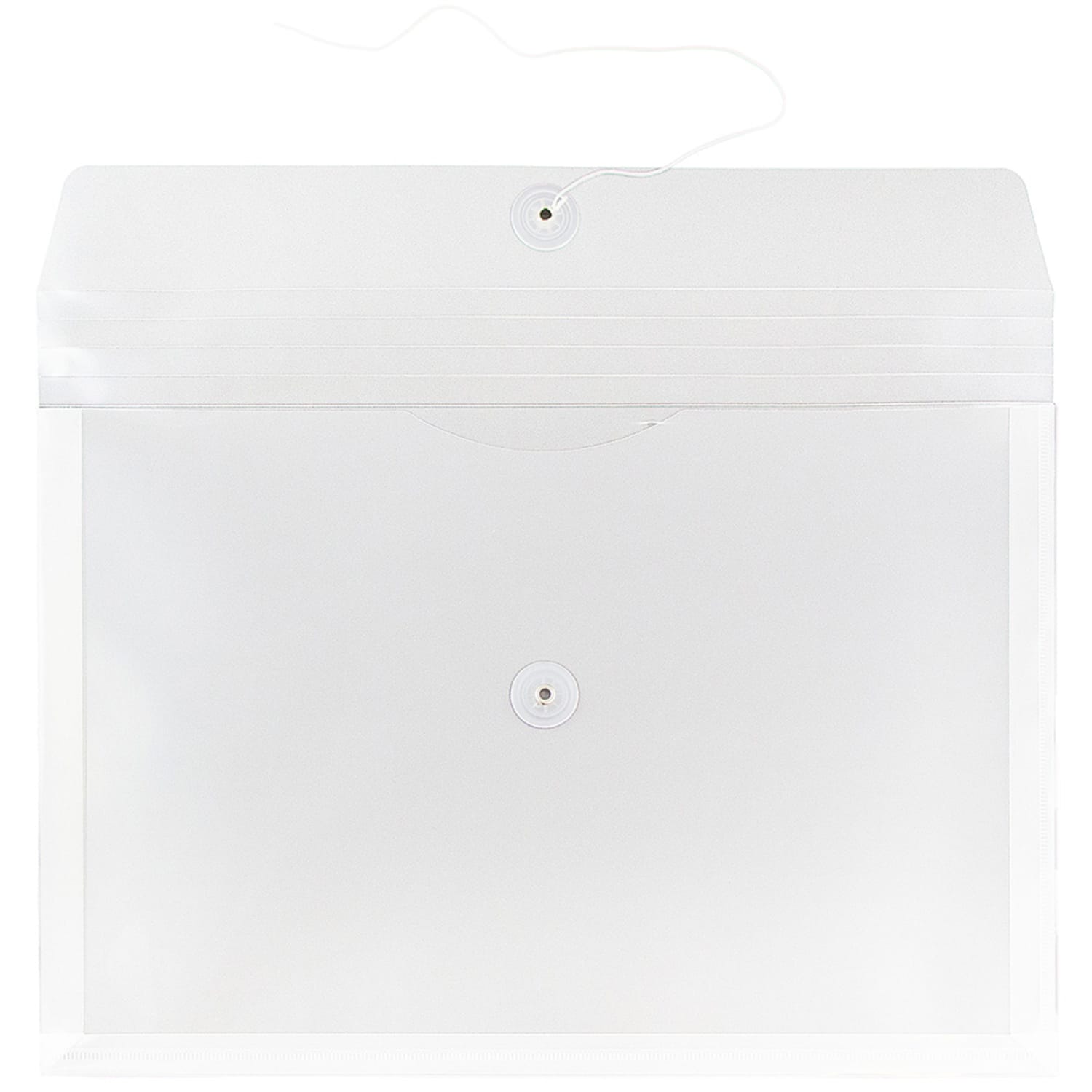 JAM Paper Plastic Booklet Envelopes, Legal-Size, 9 3/4in x 14 1/2in, Button & String, Clear, Pack Of 12 - Image 4