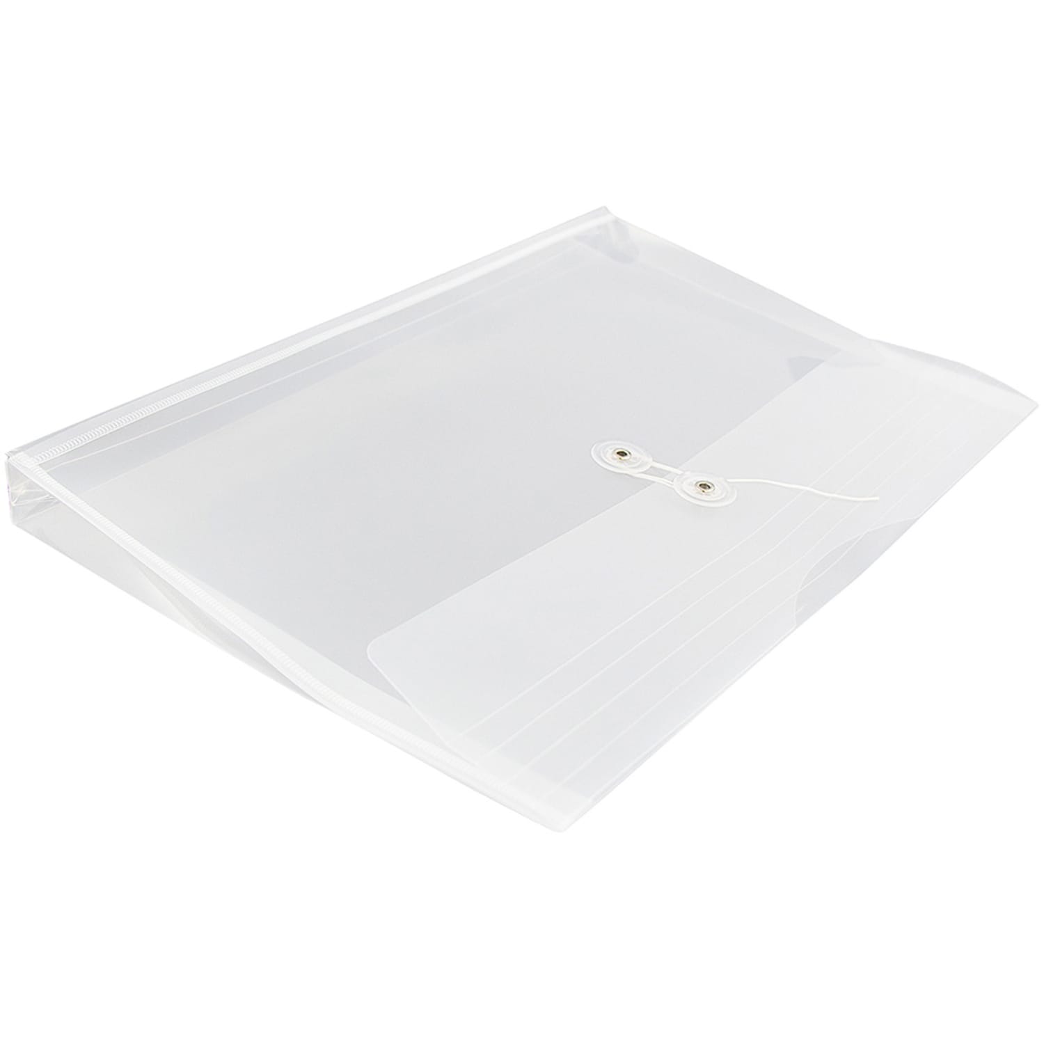 JAM Paper Plastic Booklet Envelopes, Legal-Size, 9 3/4in x 14 1/2in, Button & String, Clear, Pack Of 12 - Image 6