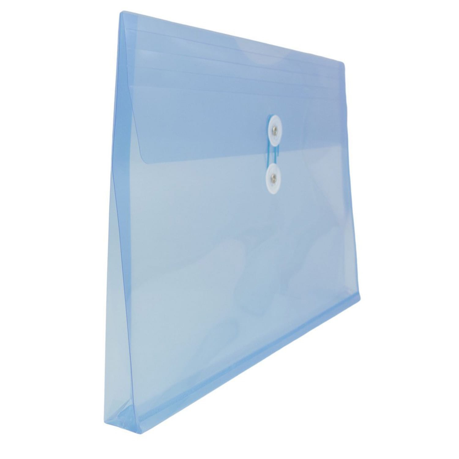 JAM Paper Plastic Booklet Envelopes, Legal-Size, 9 3/4in x 14 1/2in, Button & String Closure, Blue, Pack Of 12 - Image 4