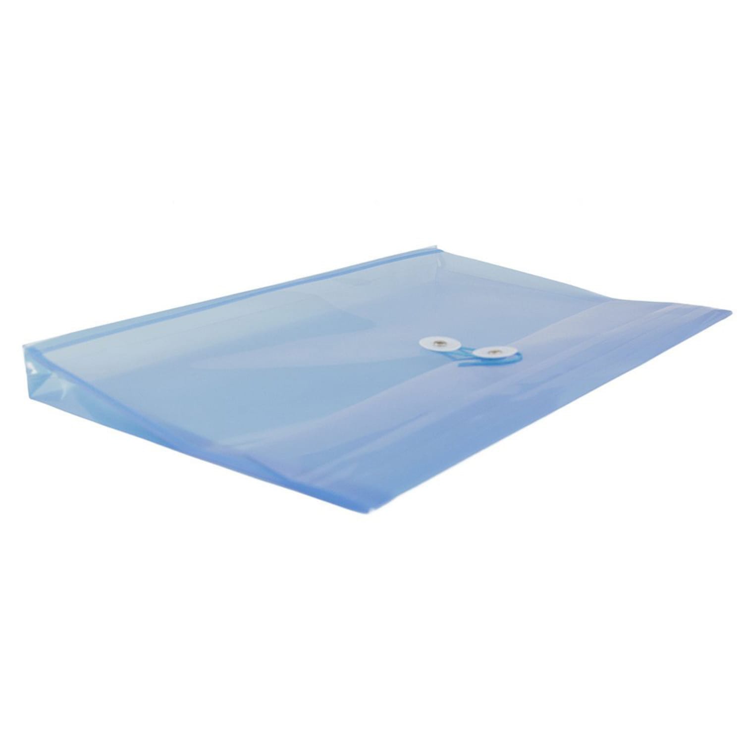 JAM Paper Plastic Booklet Envelopes, Legal-Size, 9 3/4in x 14 1/2in, Button & String Closure, Blue, Pack Of 12 - Image 5