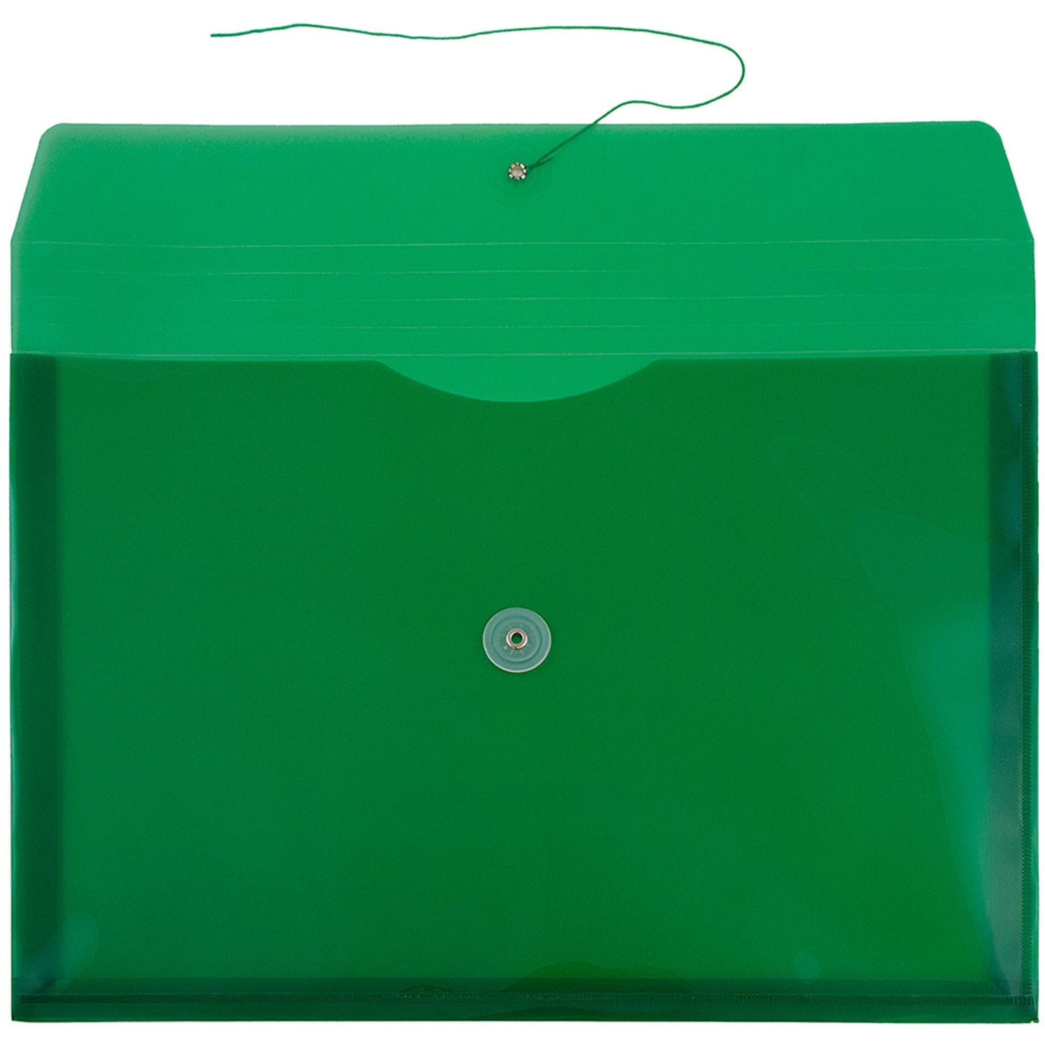 JAM Paper Plastic Booklet Envelopes, Legal-Size, 9 3/4in x 14 1/2in, Button & String Closure, Green, Pack Of 12 - Image 4