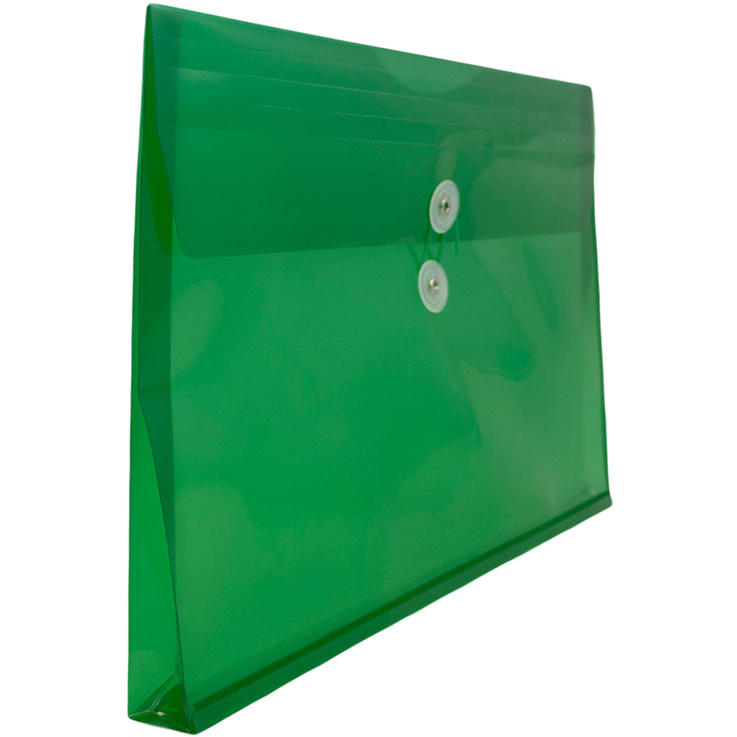 JAM Paper Plastic Booklet Envelopes, Legal-Size, 9 3/4in x 14 1/2in, Button & String Closure, Green, Pack Of 12 - Image 5