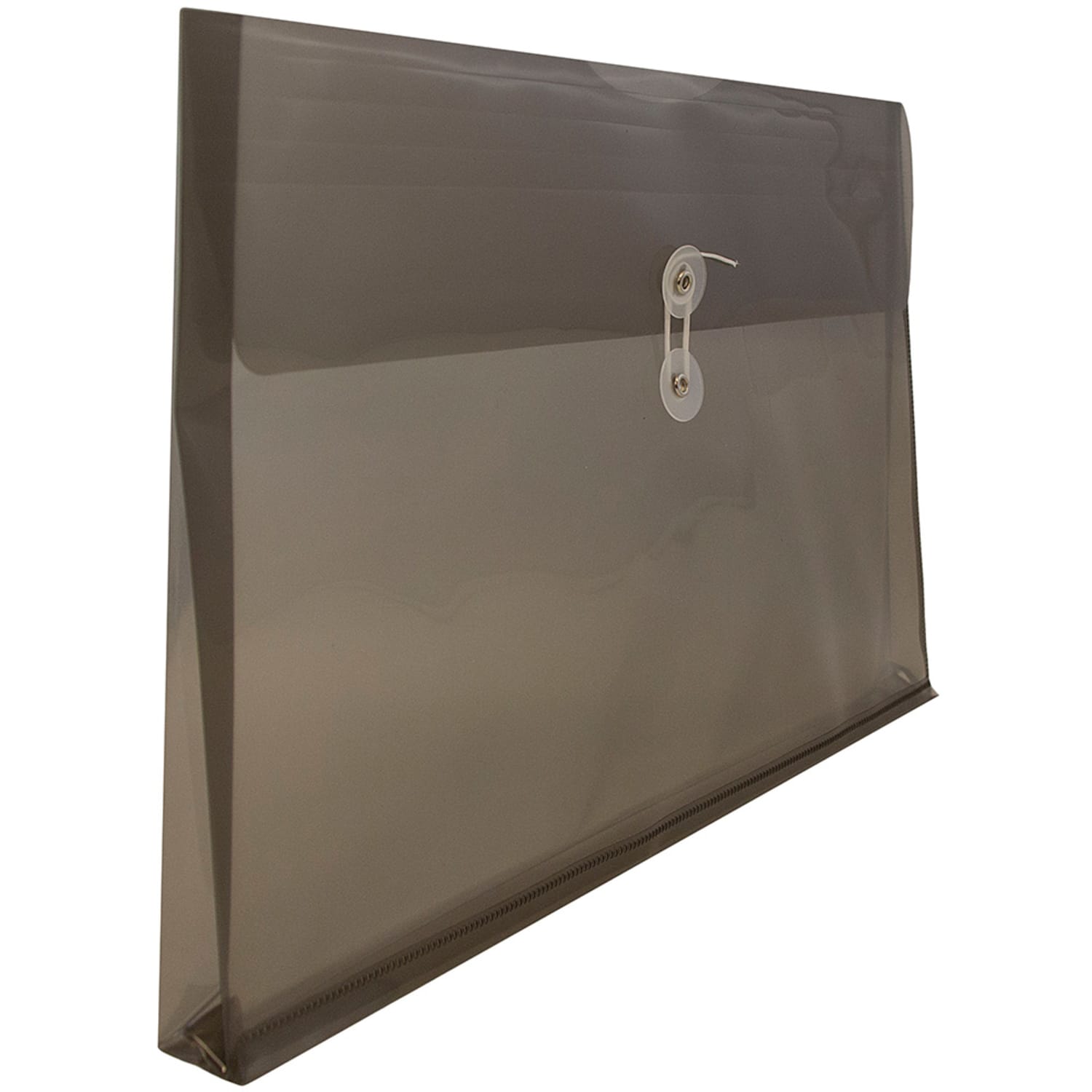JAM Paper Plastic Booklet Envelopes, Legal-Size, 10 1/4in x 14 1/2in, Button & String Closure, Smoke Gray, Pack Of 12 - Image 4