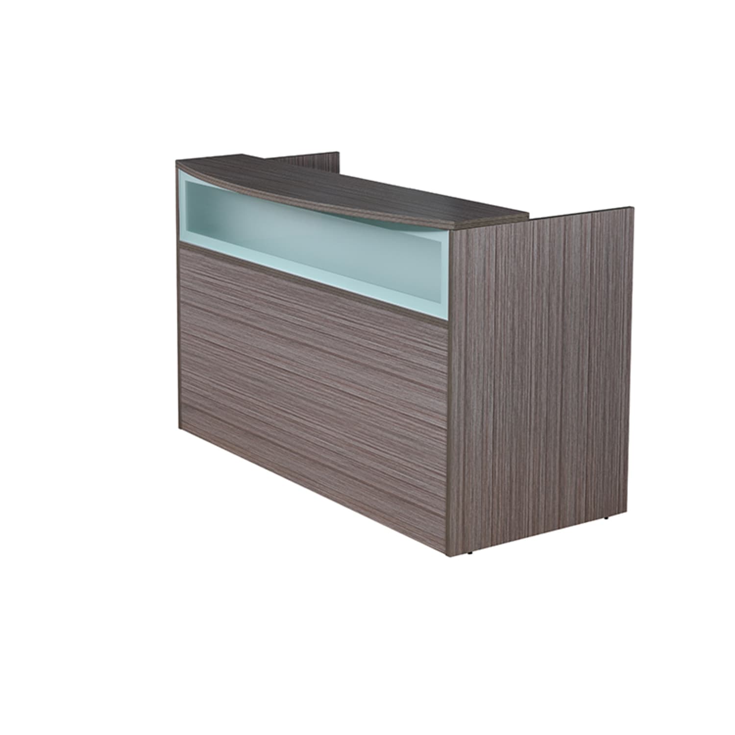 Boss Office Products 71inW Plexiglass Reception Desk, Driftwood