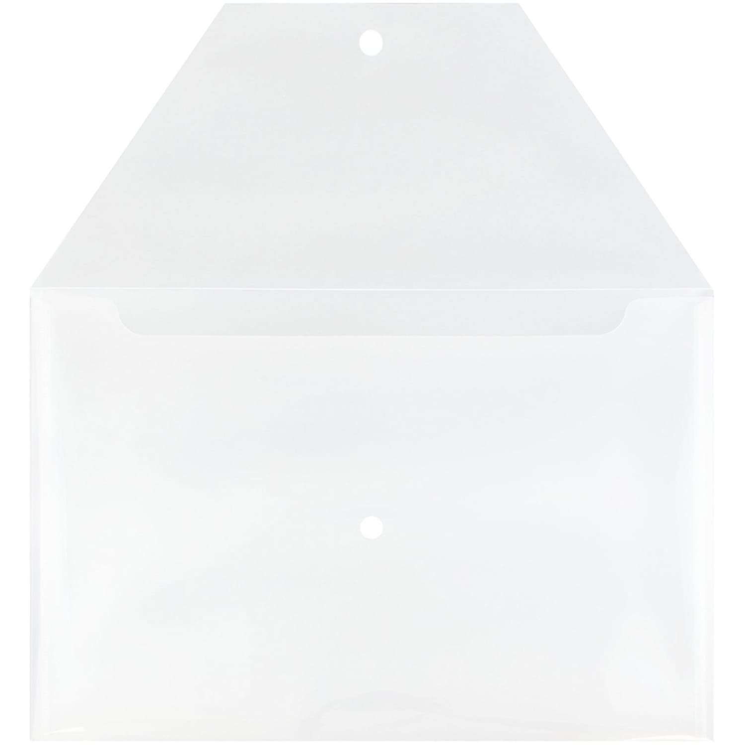 JAM Paper Plastic Booklet Envelopes, Legal Size, 9 1/2in x 14 1/2in, Snap Closure, Clear, Pack Of 12 - Image 3