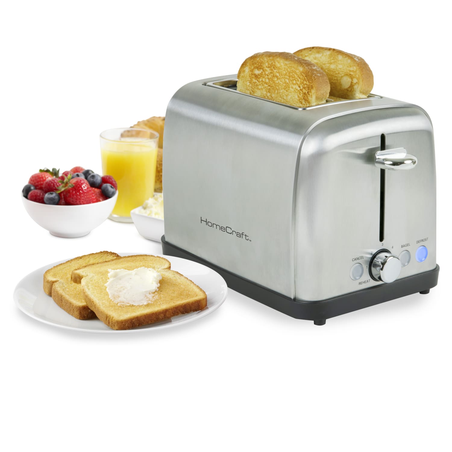 Nostalgia Electrics HomeCraft 2-Slice Extra-Wide Slot Toaster, Stainless Steel - Image 3