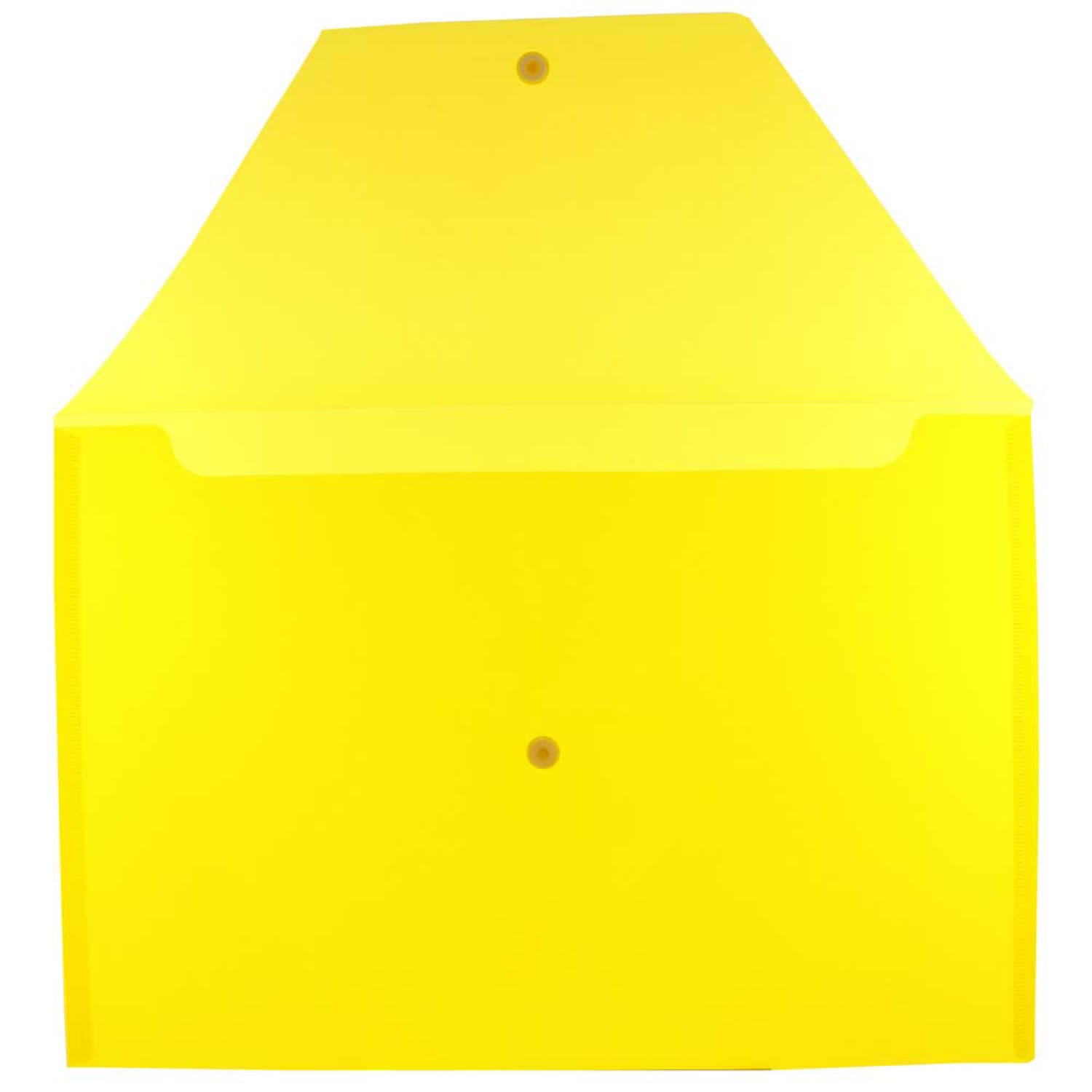 JAM Paper Plastic Booklet Envelopes, Legal Size, 9 3/4in x 14 1/2in, Snap Closure, Yellow, Pack Of 12 - Image 3