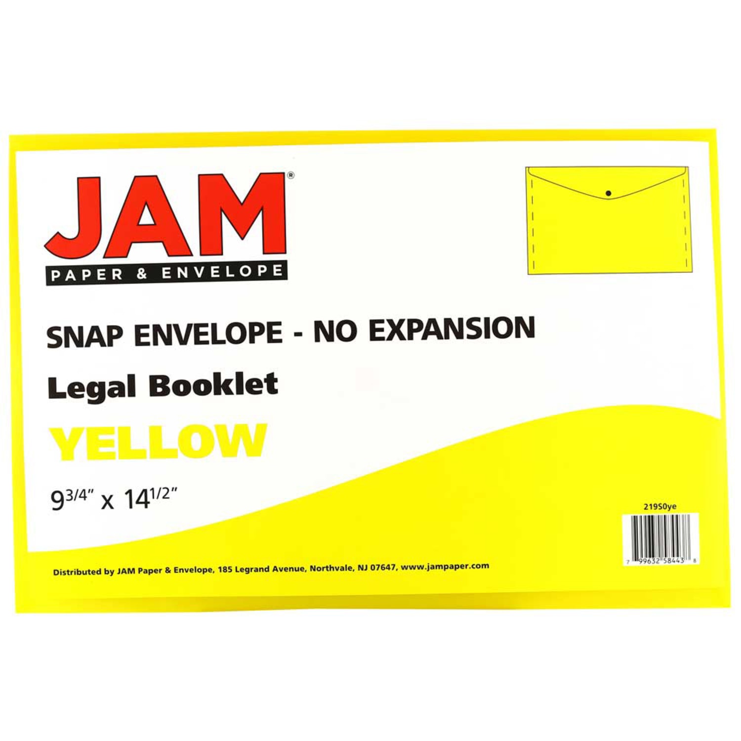 JAM Paper Plastic Booklet Envelopes, Legal Size, 9 3/4in x 14 1/2in, Snap Closure, Yellow, Pack Of 12 - Image 4