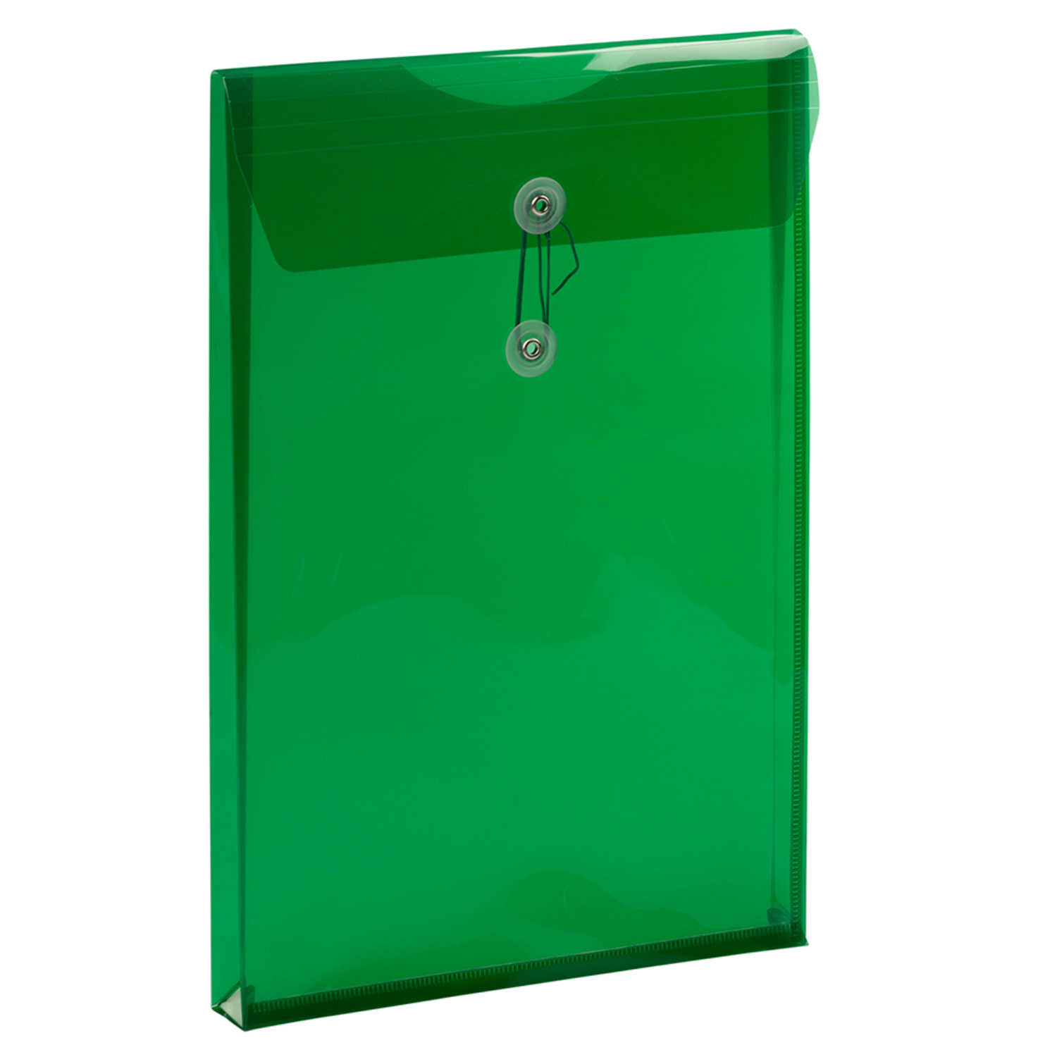 JAM Paper Open-End Plastic Envelopes, Legal-Size, 9 3/4in x 14 1/2in, Button & String Closure, Green, Pack Of 12 - Image 4