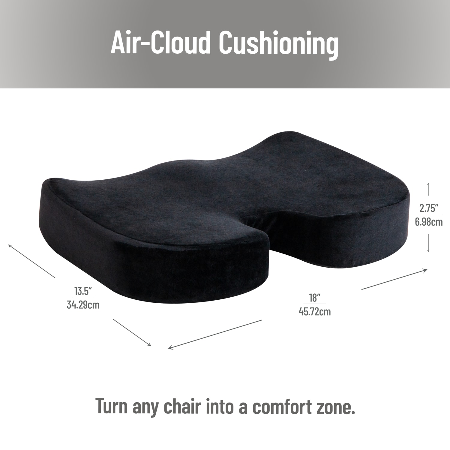 Mind Reader Ergonomic Orthopedic Seat Cushion Memory Foam 234inH x 1312inW x 18inL Black PopularChairscom Mind Reader Ergonomic Orthopedic Seat Cushion Memory Foam 2 34inH x 13 12inW x 18inL Black PopularChairscom