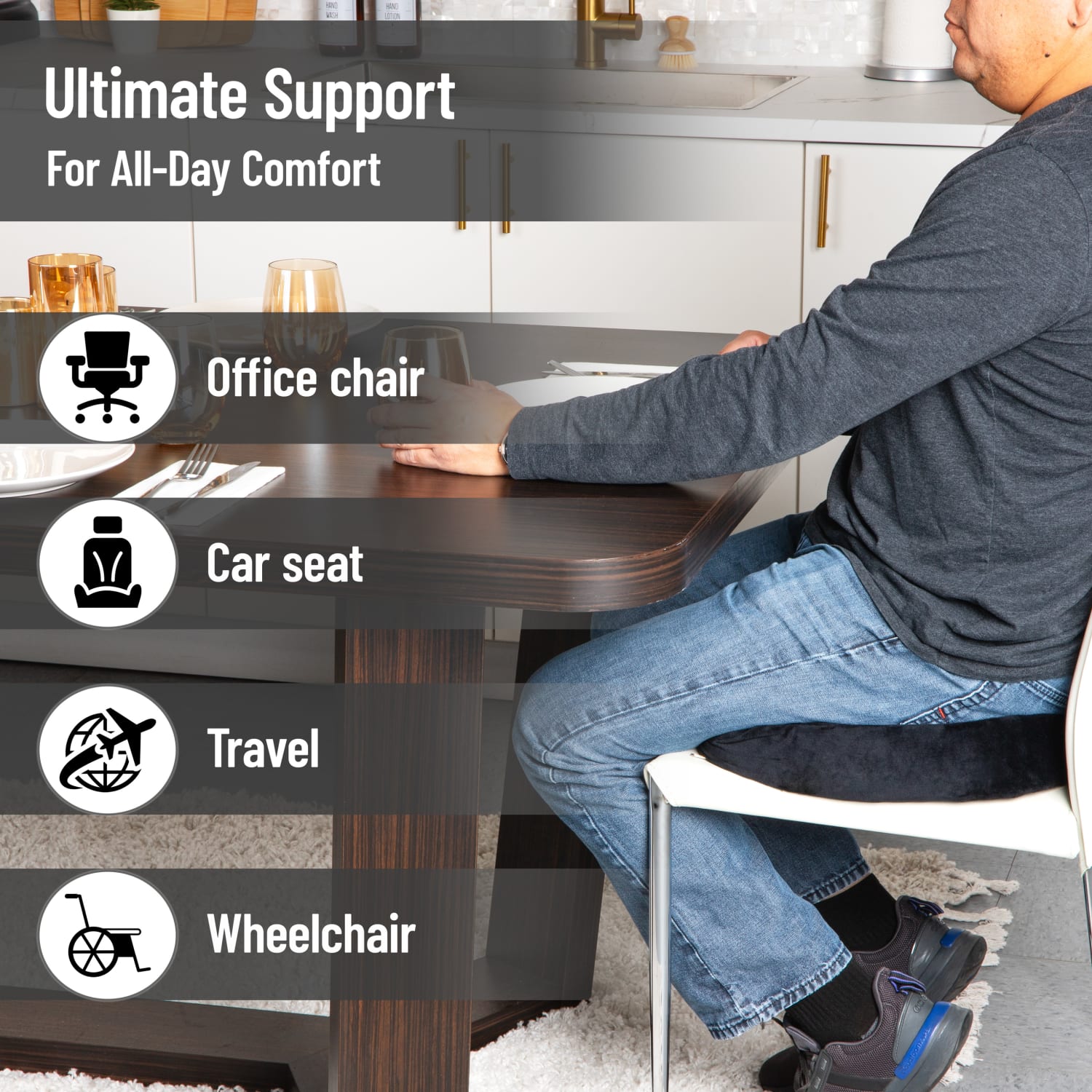 Mind Reader Ergonomic Orthopedic Seat Cushion Memory Foam 234inH x 1312inW x 18inL Black PopularChairscom Mind Reader Ergonomic Orthopedic Seat Cushion Memory Foam 2 34inH x 13 12inW x 18inL Black PopularChairscom