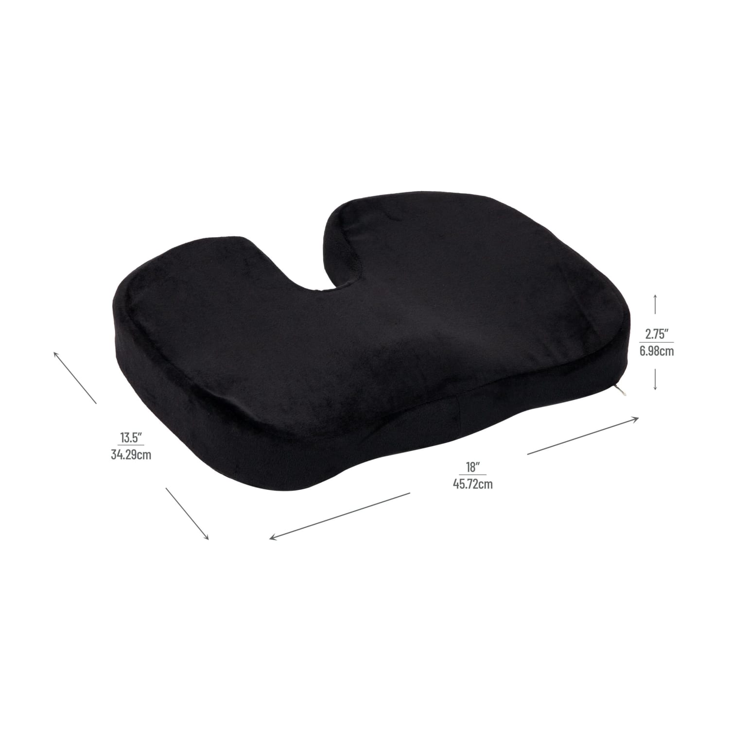 Mind Reader Ergonomic Orthopedic Seat Cushion, Memory Foam, 2-3/4inH x 13-1/2inW x 18inL, Black - Image 9