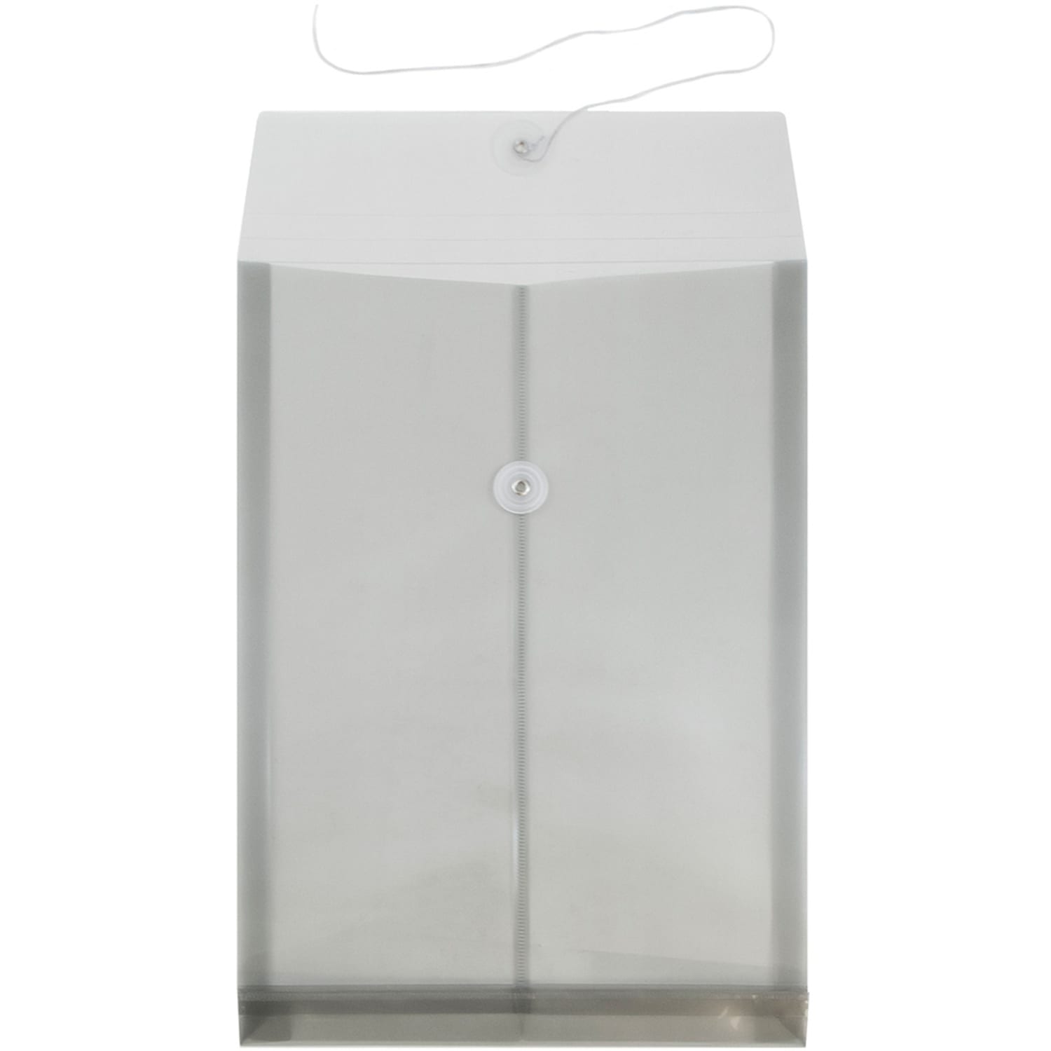JAM Paper Open-End Plastic Envelopes, Legal-Size, 9 3/4in x 14 1/2in, Button & String Closure, Smoke Gray, Pack Of 12 - Image 3