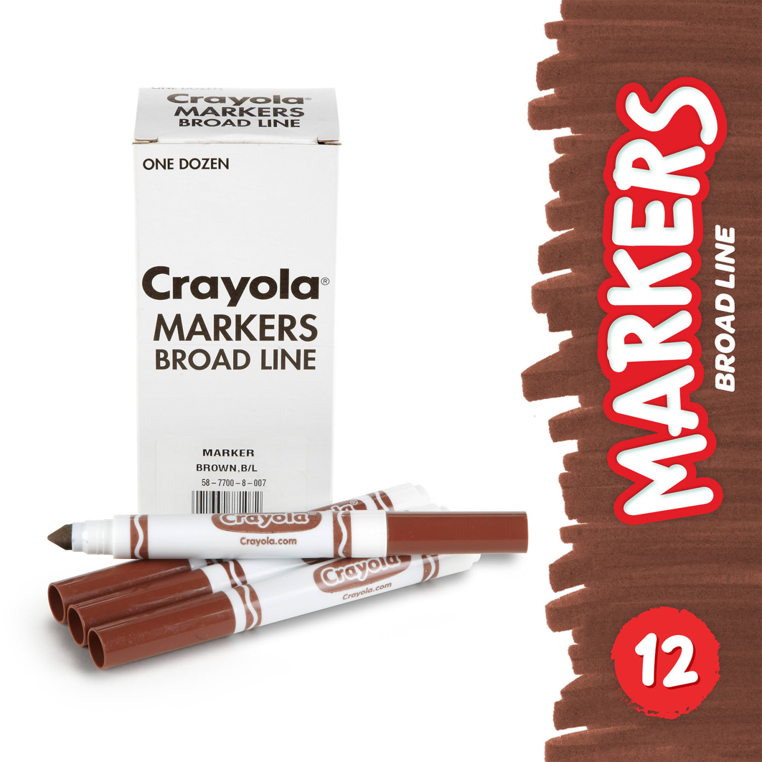 Crayola Bulk Markers, Conical Tip, Brown, 12 Per Pack, Set Of 3 Packs - Image 4