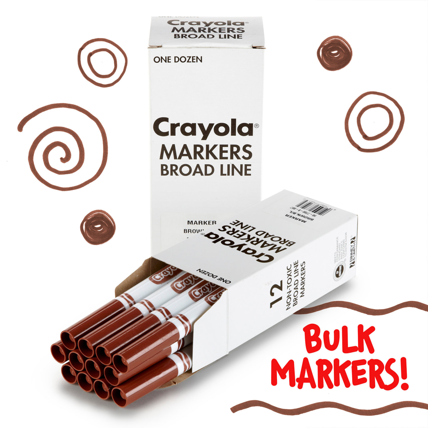 Crayola Bulk Markers, Conical Tip, Brown, 12 Per Pack, Set Of 3 Packs - Image 5