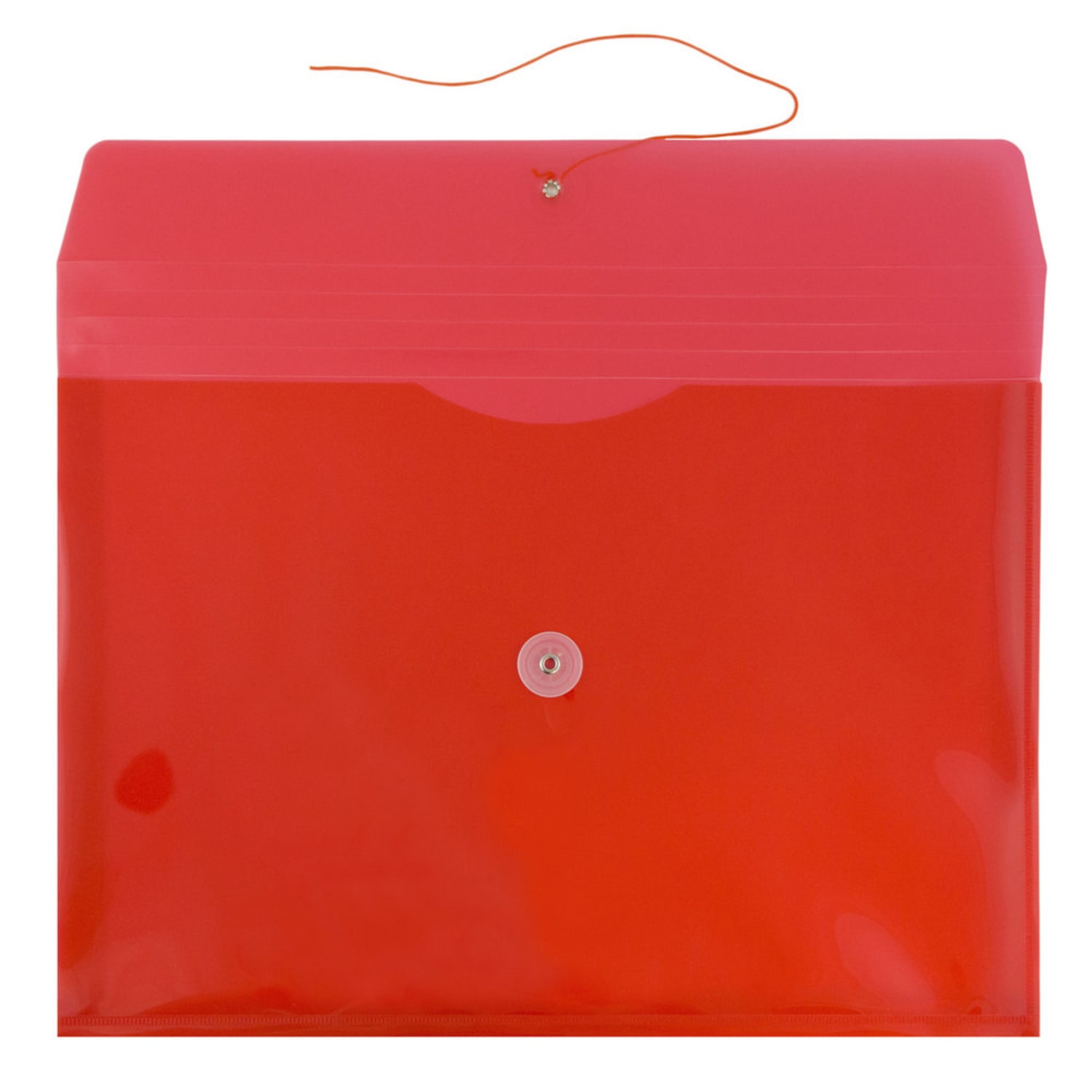 JAM Paper Booklet Plastic Envelopes, Letter-Size, 9 3/4in x 13in, Button & String Closure, Pink, Pack Of 12 - Image 3