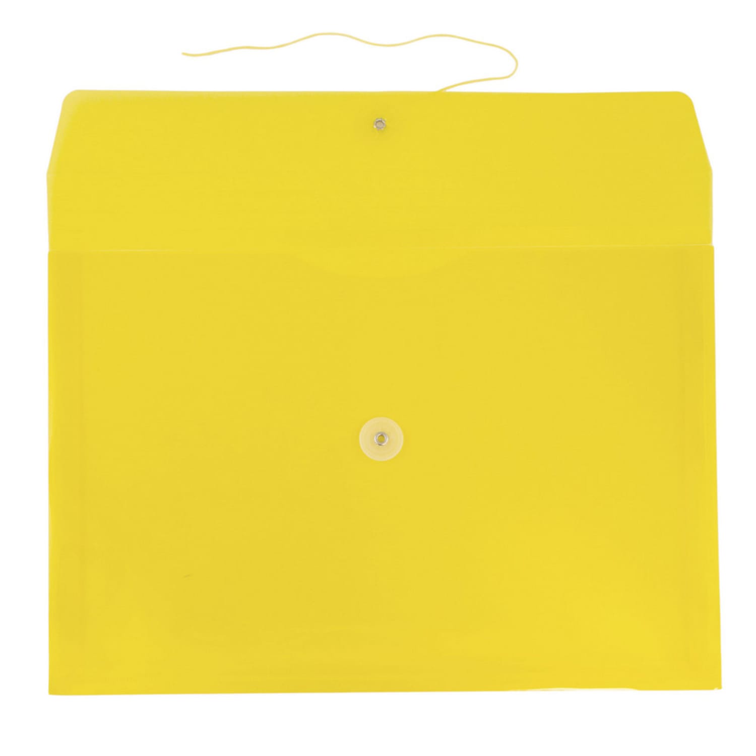 JAM Paper Booklet Plastic Envelopes, Letter-Size, 9 3/4in x 13in, Button & String Closure, Yellow, Pack Of 12 - Image 3