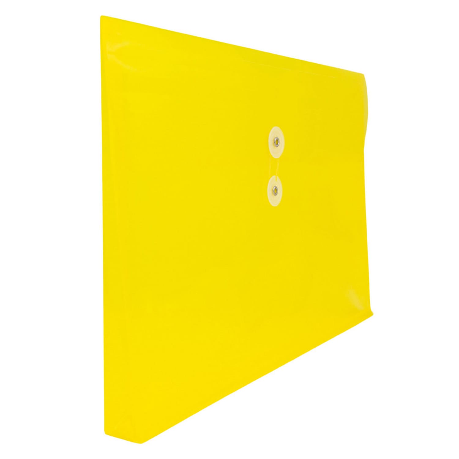 JAM Paper Booklet Plastic Envelopes, Letter-Size, 9 3/4in x 13in, Button & String Closure, Yellow, Pack Of 12 - Image 4