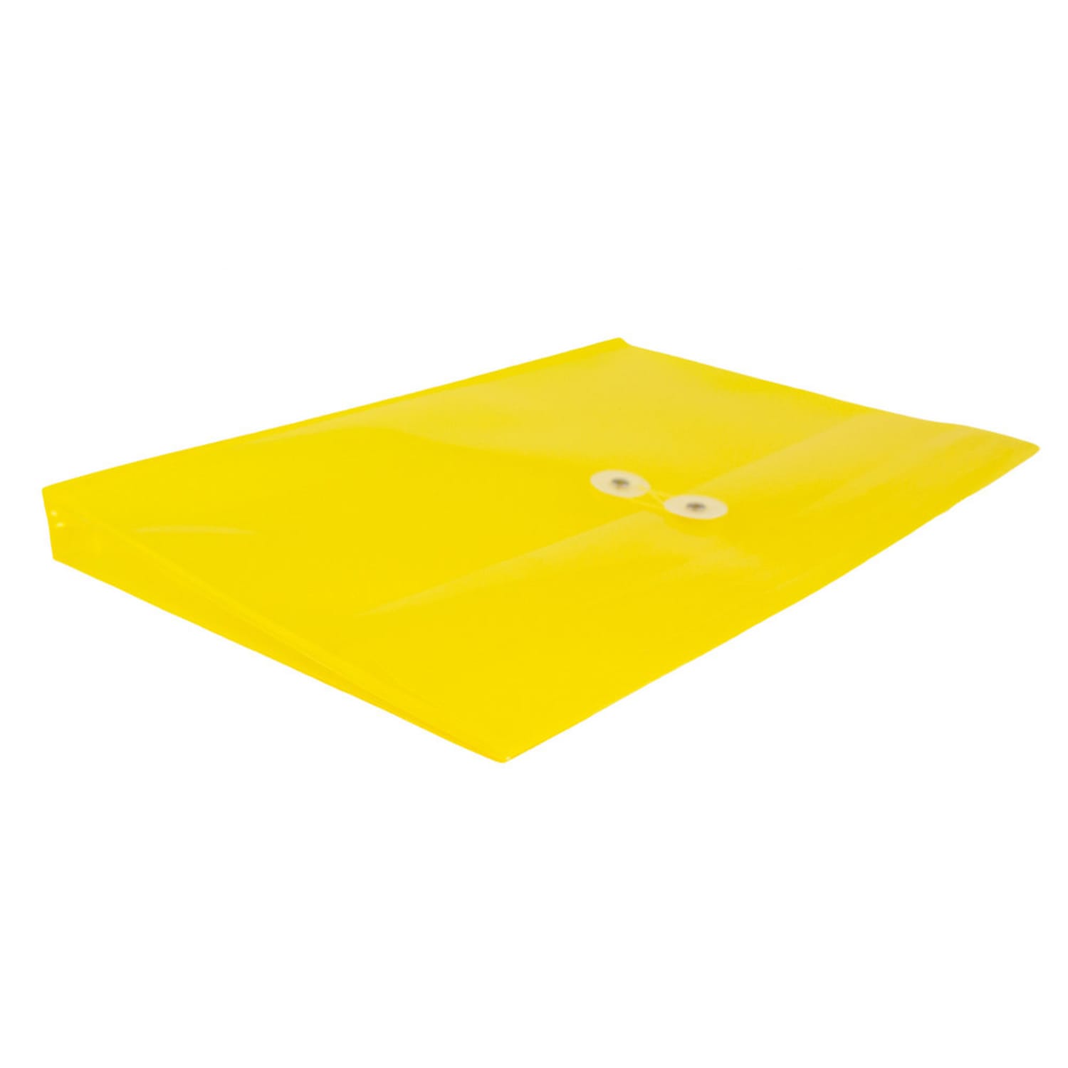 JAM Paper Booklet Plastic Envelopes, Letter-Size, 9 3/4in x 13in, Button & String Closure, Yellow, Pack Of 12 - Image 5