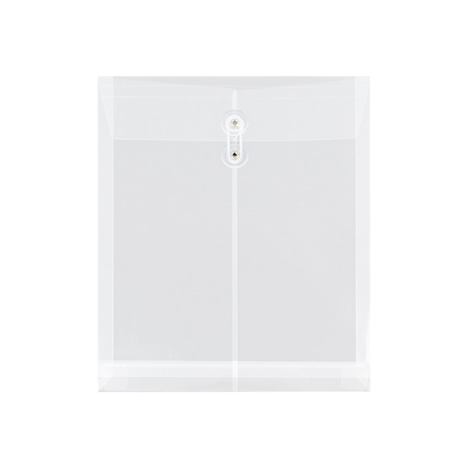 JAM Paper Open-End Plastic Envelopes, Letter-Size, 9 3/4in x 11 3/4in, Button & String Closure, Clear, Pack Of 12 - Image 6