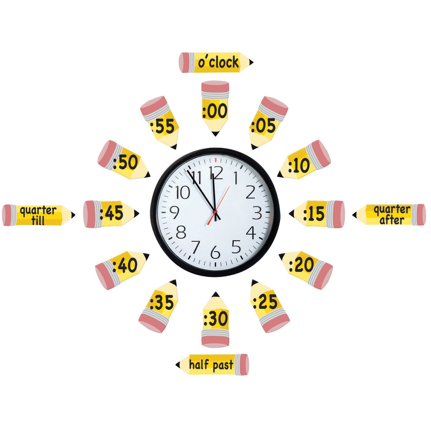 Eureka Telling Time Bulletin Board Set, Multicolor, Kindergarten - Grade 12
