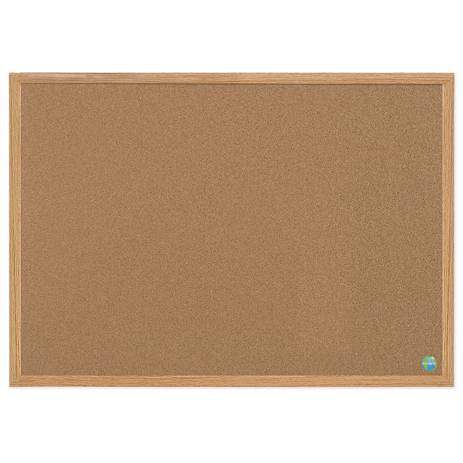 MasterVision Earth Cork Board, 24in x 36in, 60% Recycled, Wood Frame