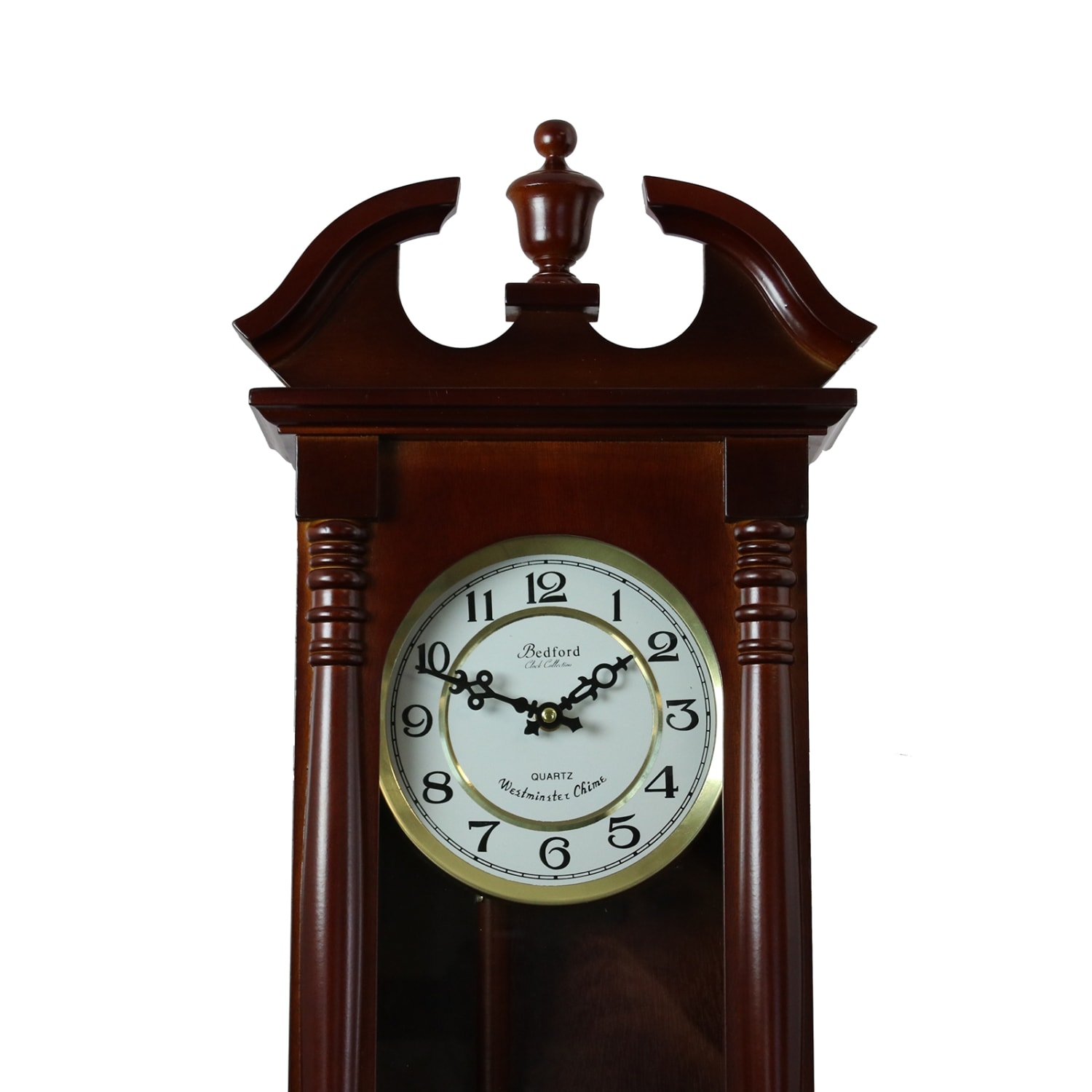Bedford Clocks Wall Clock, 27-1/2inH x 11-3/4inW x 4-3/4inD, Cherry Oak - Image 4