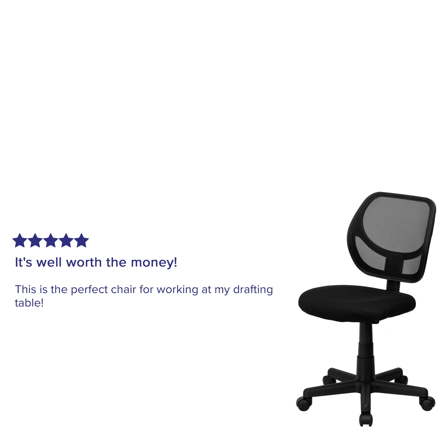 Flash Furniture Mesh Low-Back Swivel Task Chair, Black - Image 6