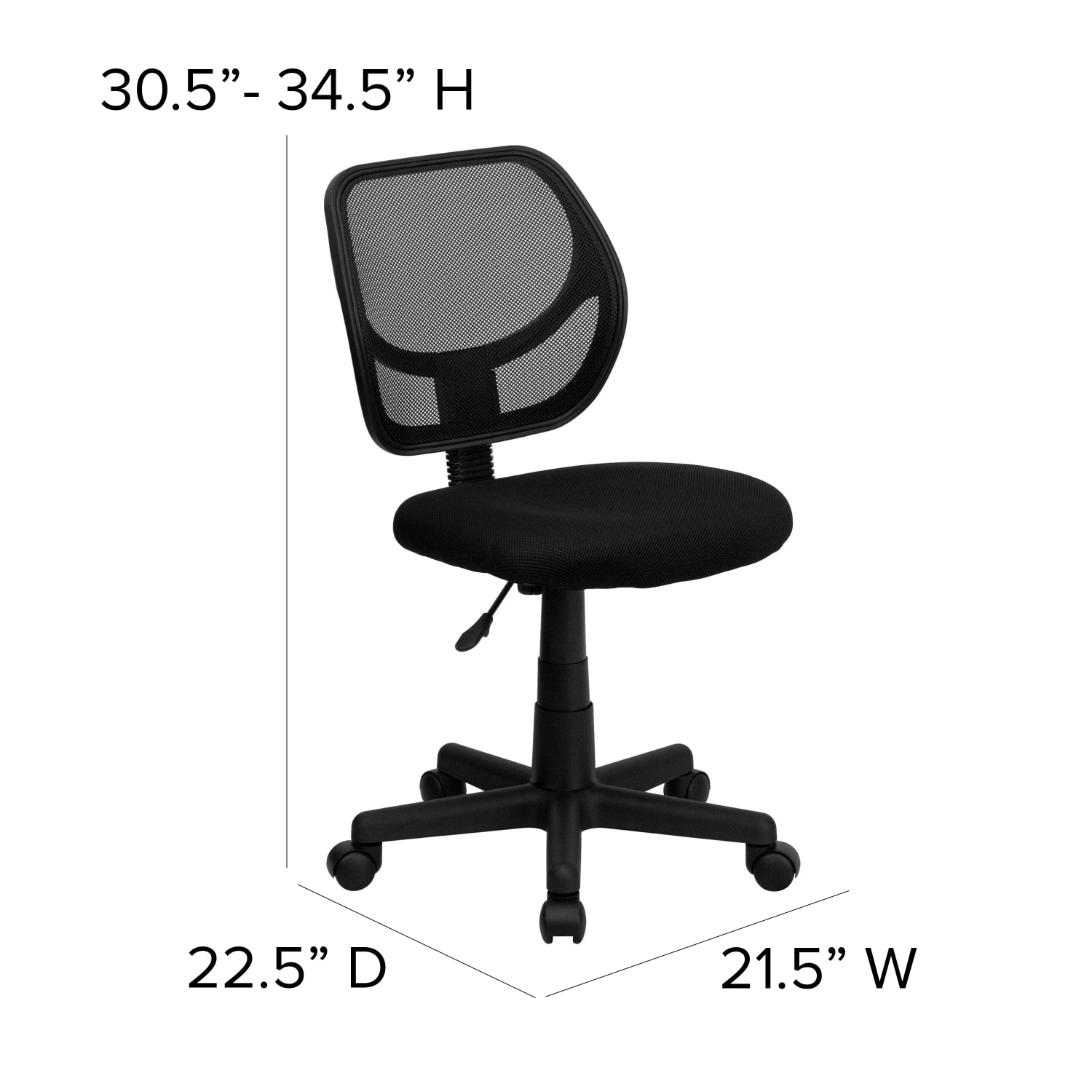 Flash Furniture Mesh Low-Back Swivel Task Chair, Black - Image 8