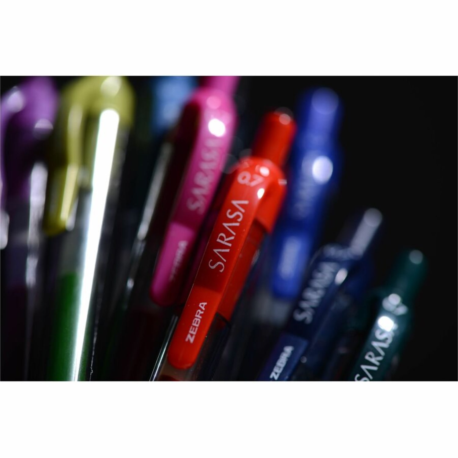 Zebra Pen SARASA Retractable Gel Pens, Pack Of 14, Medium Point, 0.7 mm, Clear Barrel, Assorted Ink Colors - Image 5