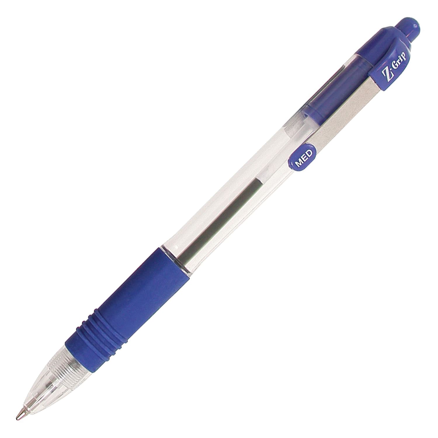 Zebra Pen Z-Grip Retractable Ballpoint Pens, Pack Of 12, Medium Point, 1.0 mm, Tinted Barrel, Blue Ink - Image 3