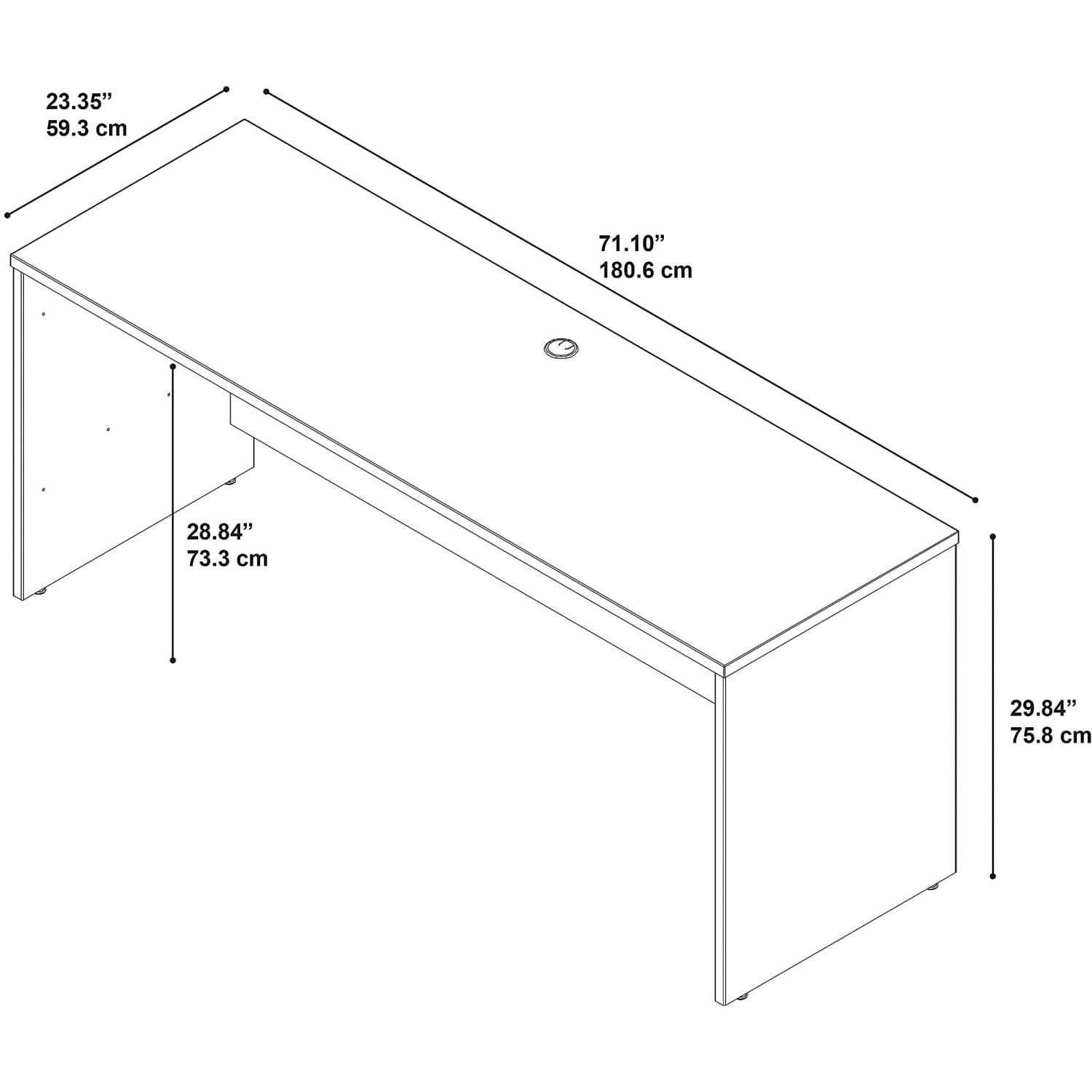 Bush Business Furniture Series C Components 72inW Credenza Computer Desk Natural Cherry/Graphite Gray, Standard Delivery - Image 5
