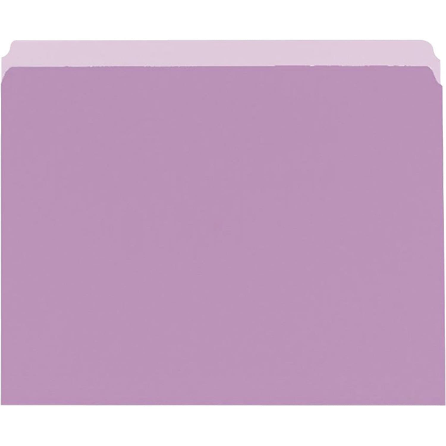 Pendaflex Straight-Cut Color File Folders, Letter Size, Lavender, Box Of 100 - Image 4