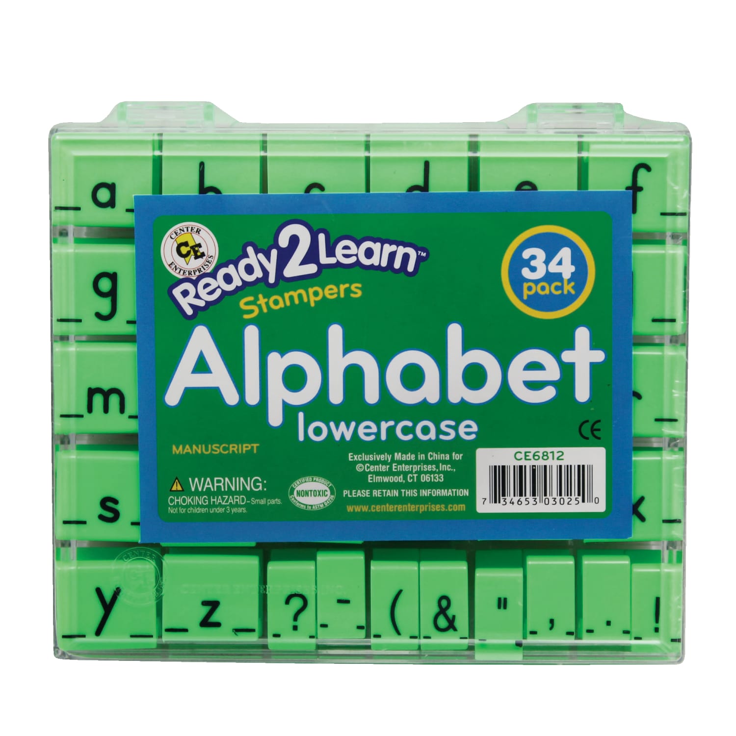 Ready 2 Learn Manuscript Alphabet Stamps Set, Lowercase, 1in
