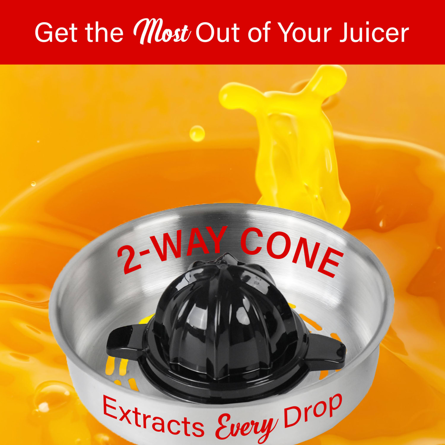 Brentwood 80-Watt Electric Citrus Juicer with Ergonomic Lever, Black - Image 4
