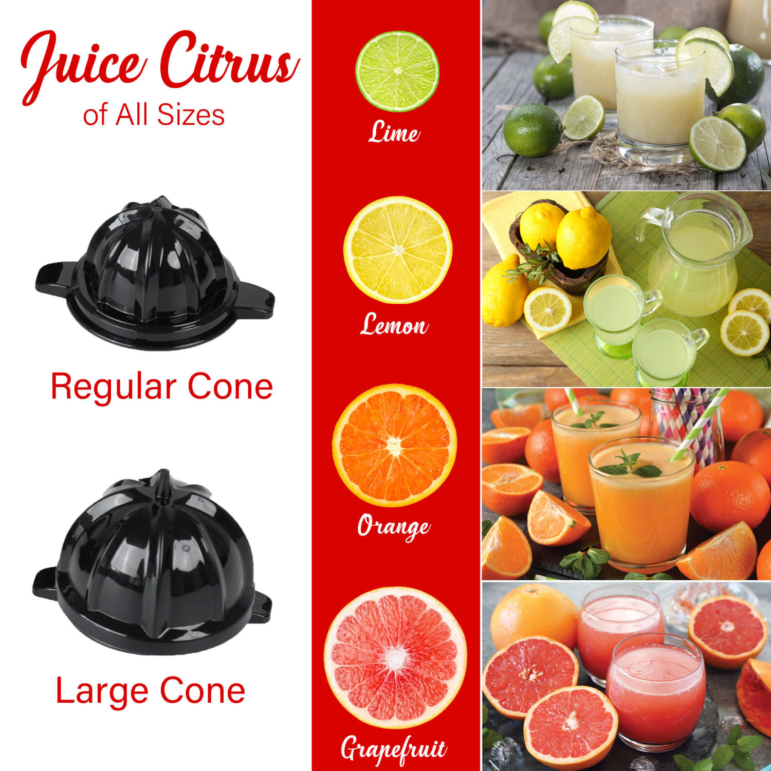Brentwood 80-Watt Electric Citrus Juicer with Ergonomic Lever, Black - Image 6