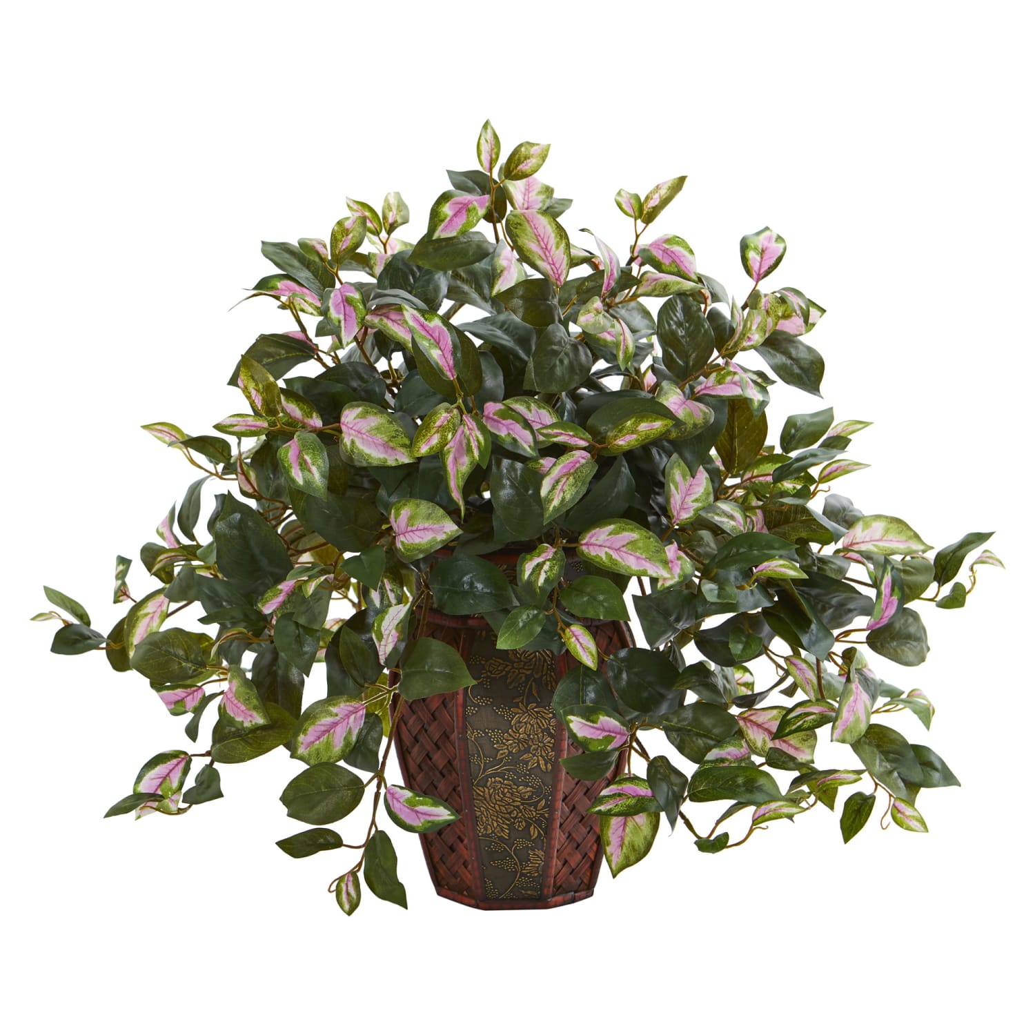 Nearly Natural 20inH Hoya Artificial Plant With Decorative Planter, 20inH x 22inW x 22inD, Brown/Green