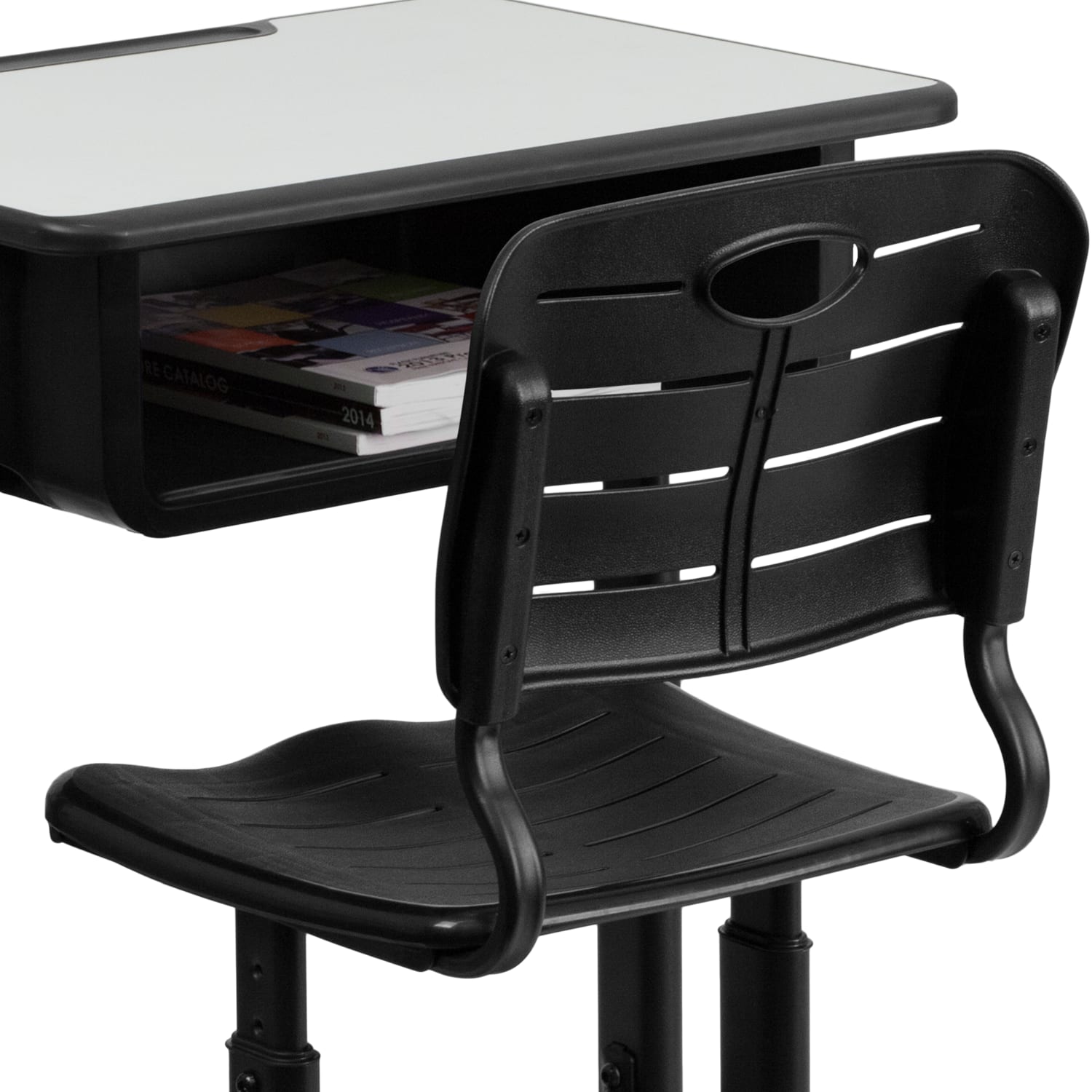 Flash Furniture Adjustable Pedestal Frame Student Desk And Chair, Gray - Image 9