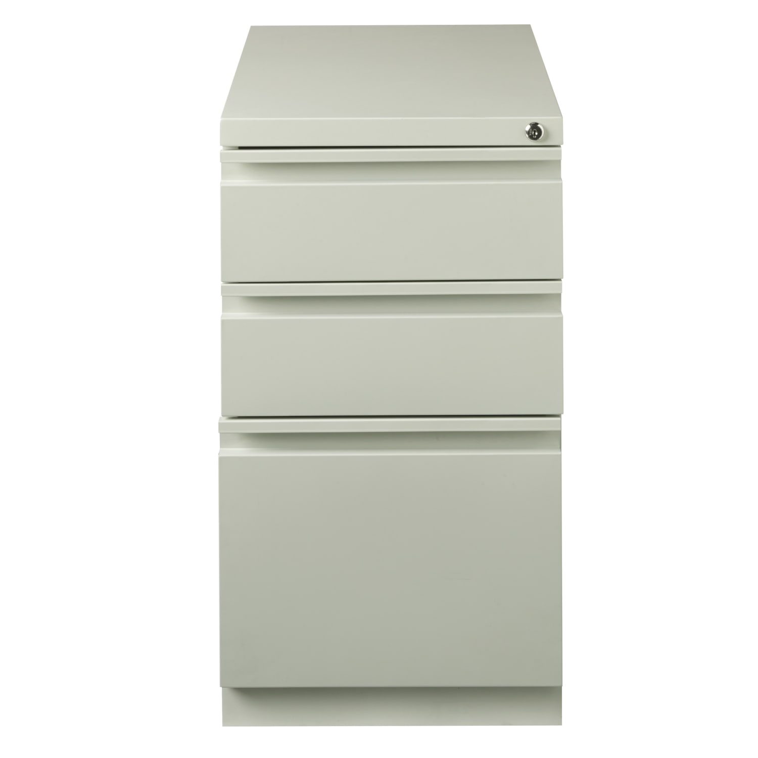 WorkPro 23inD Vertical 3-Drawer Letter-Size Mobile Pedestal File Cabinet, Metal, Light Gray - Image 3