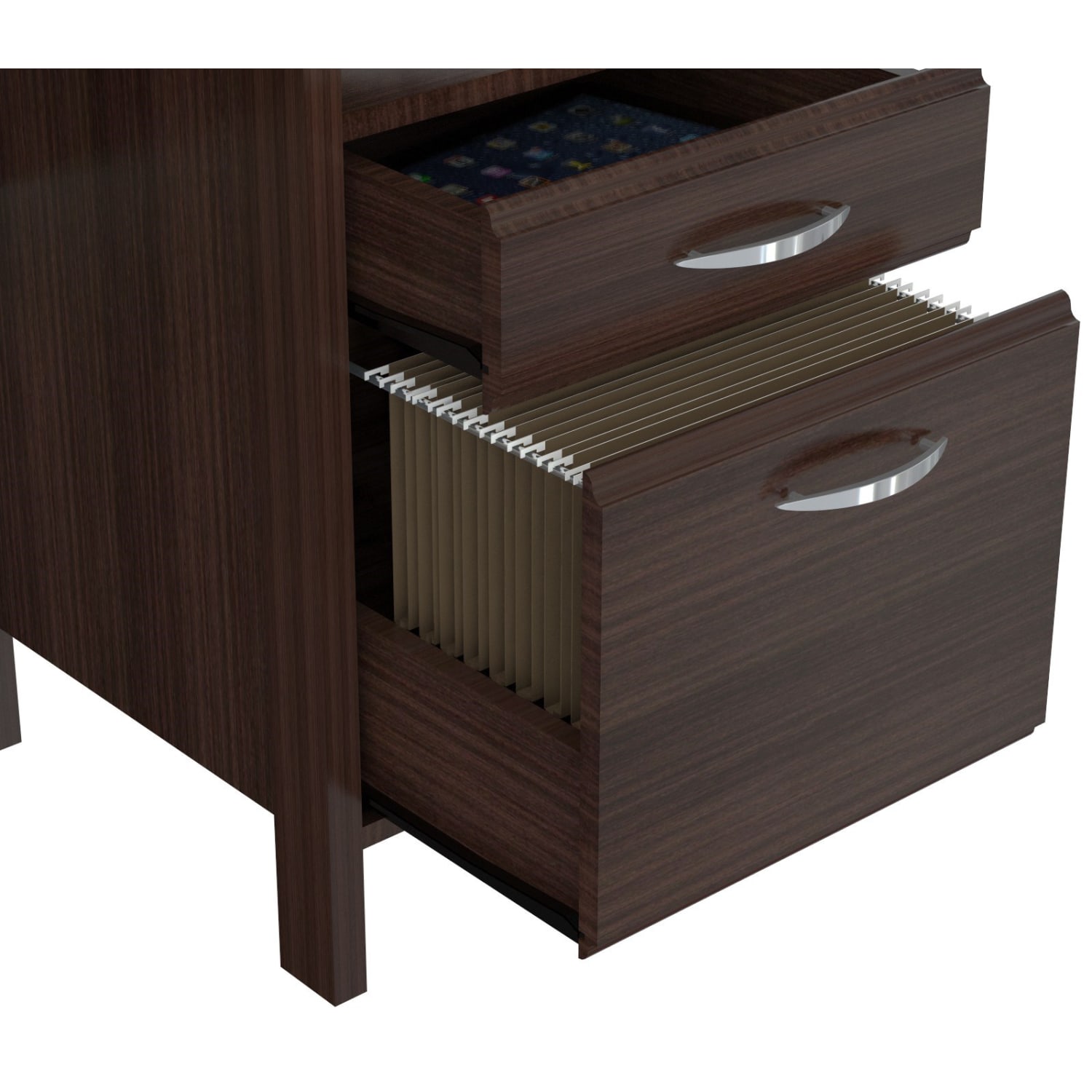 Inval Contemporary 47inW Computer Desk, Espresso-Wengue - Image 5