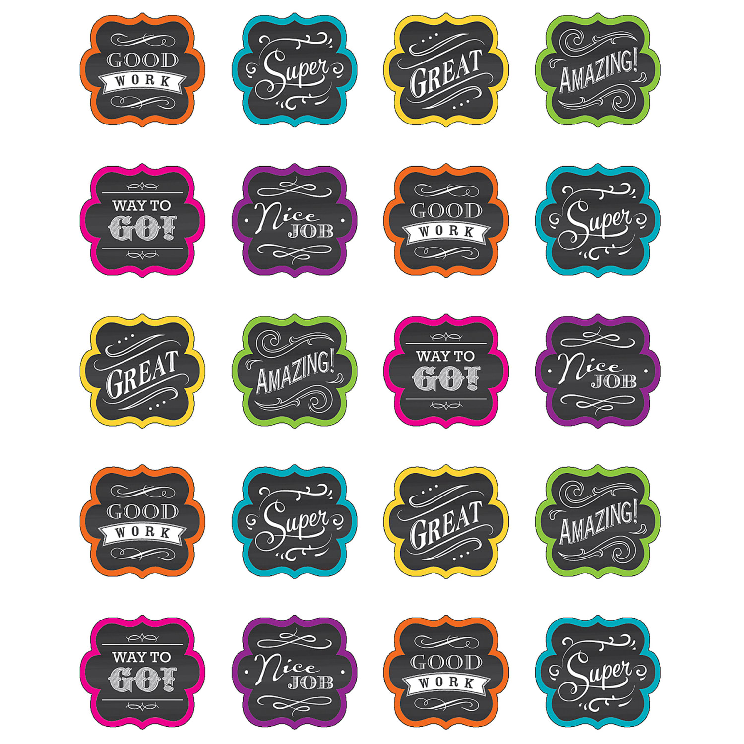 Teacher Created Resources Stickers, Chalkboard Brights, 120 Stickers Per Pack, Set Of 12 Packs - Image 3