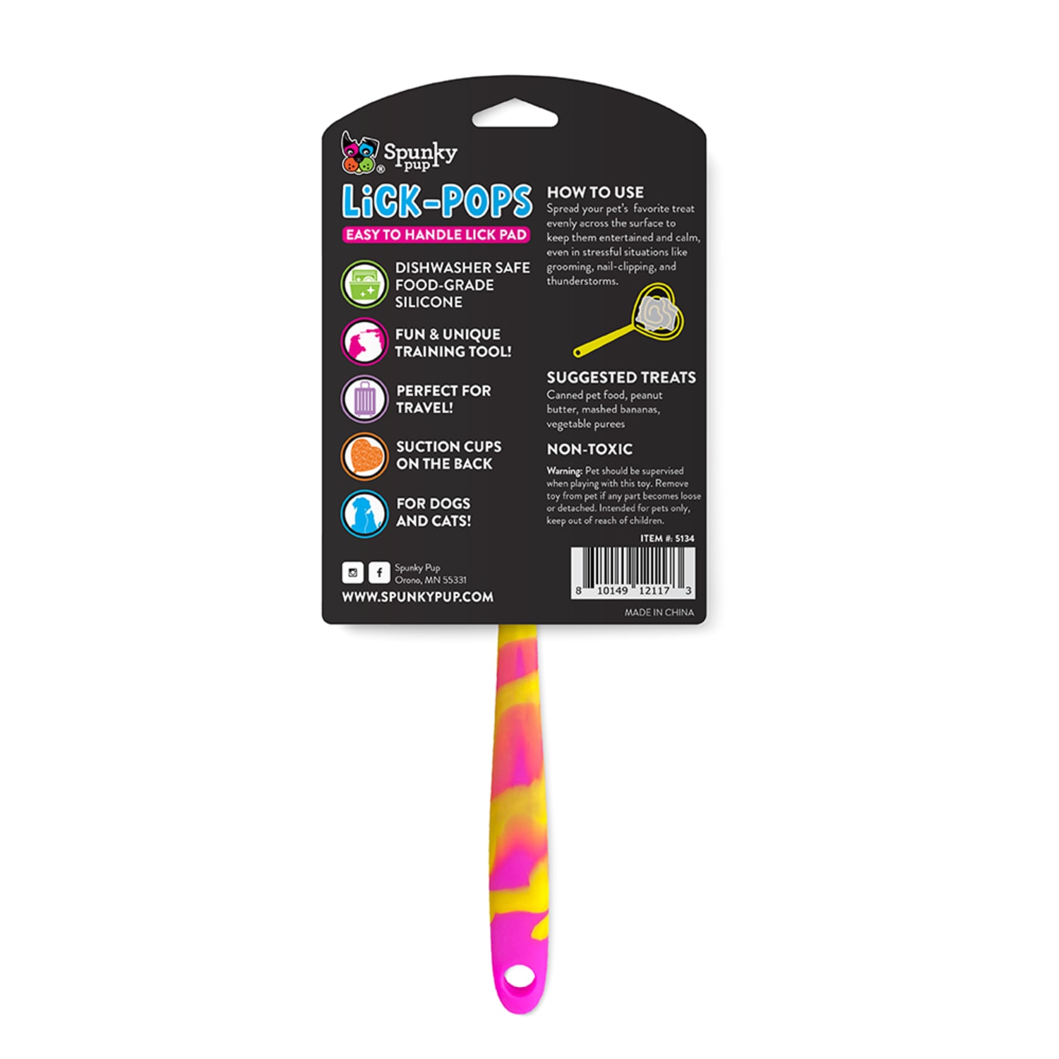 Spunky Pup Lick Pop Pad, Heart, 7-15/16in x 5-7/16in, Multicolor - Image 3
